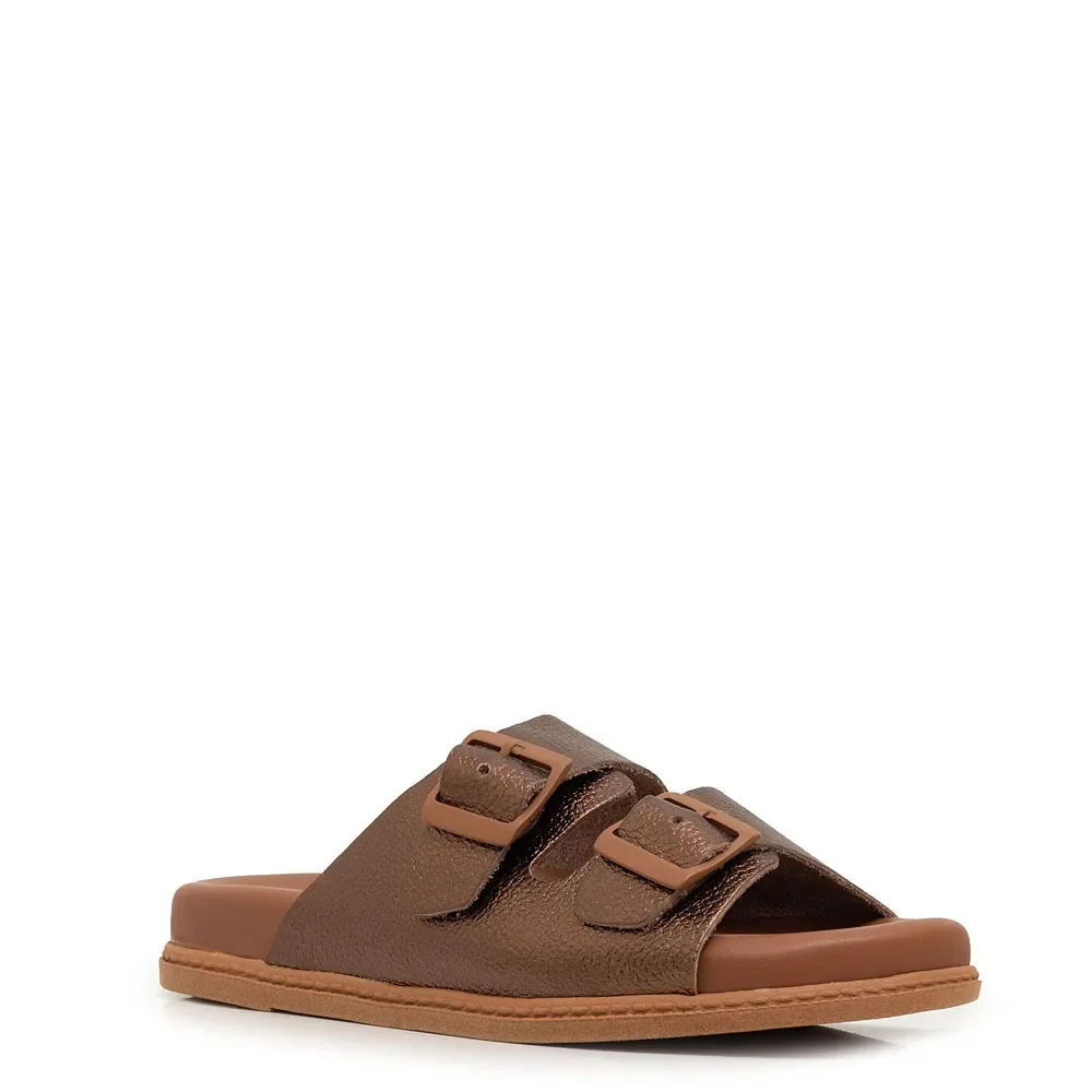 Papete Couro Comfort Bronze Fivelas — imagem 1