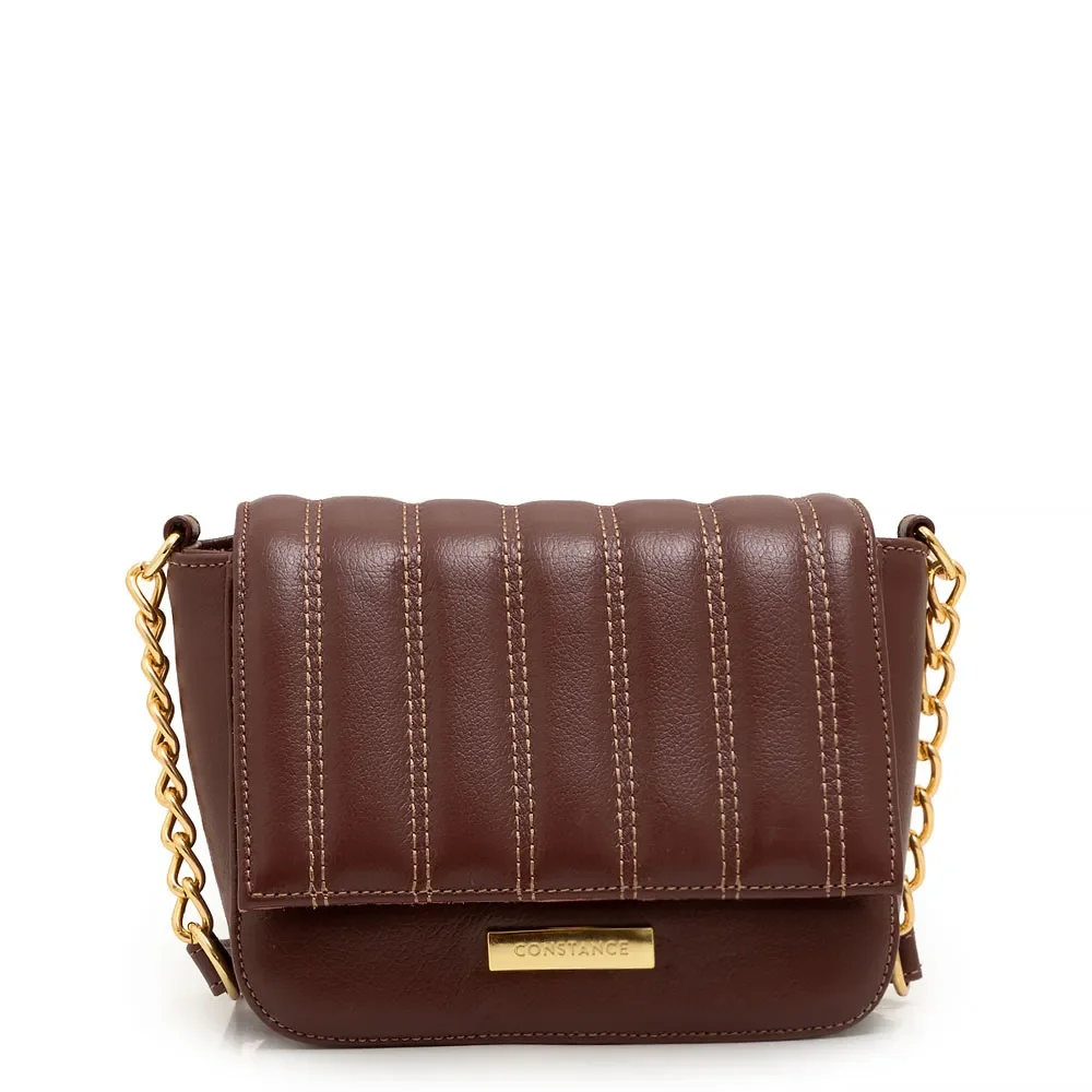 Bolsa Tiracolo Couro Pespontado Bordo — imagem 1
