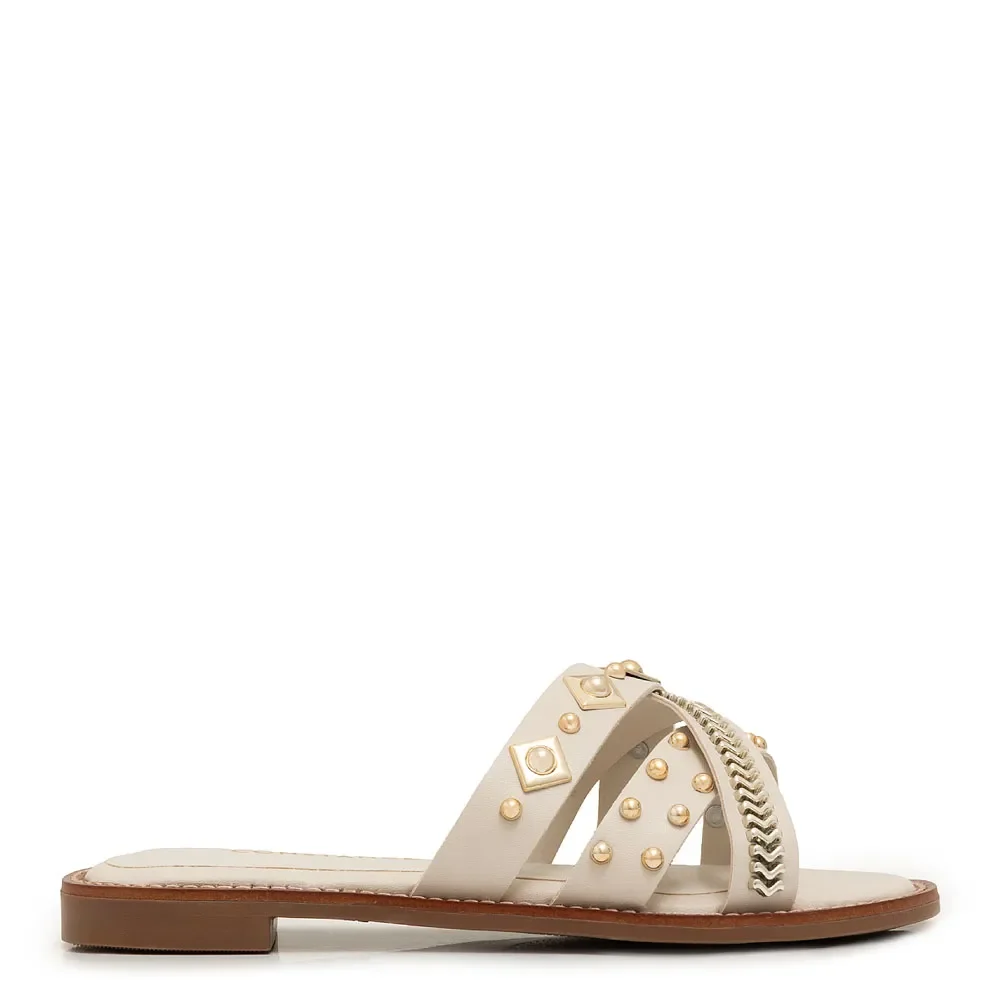 Rasteira Enfeites Off White — imagem 1