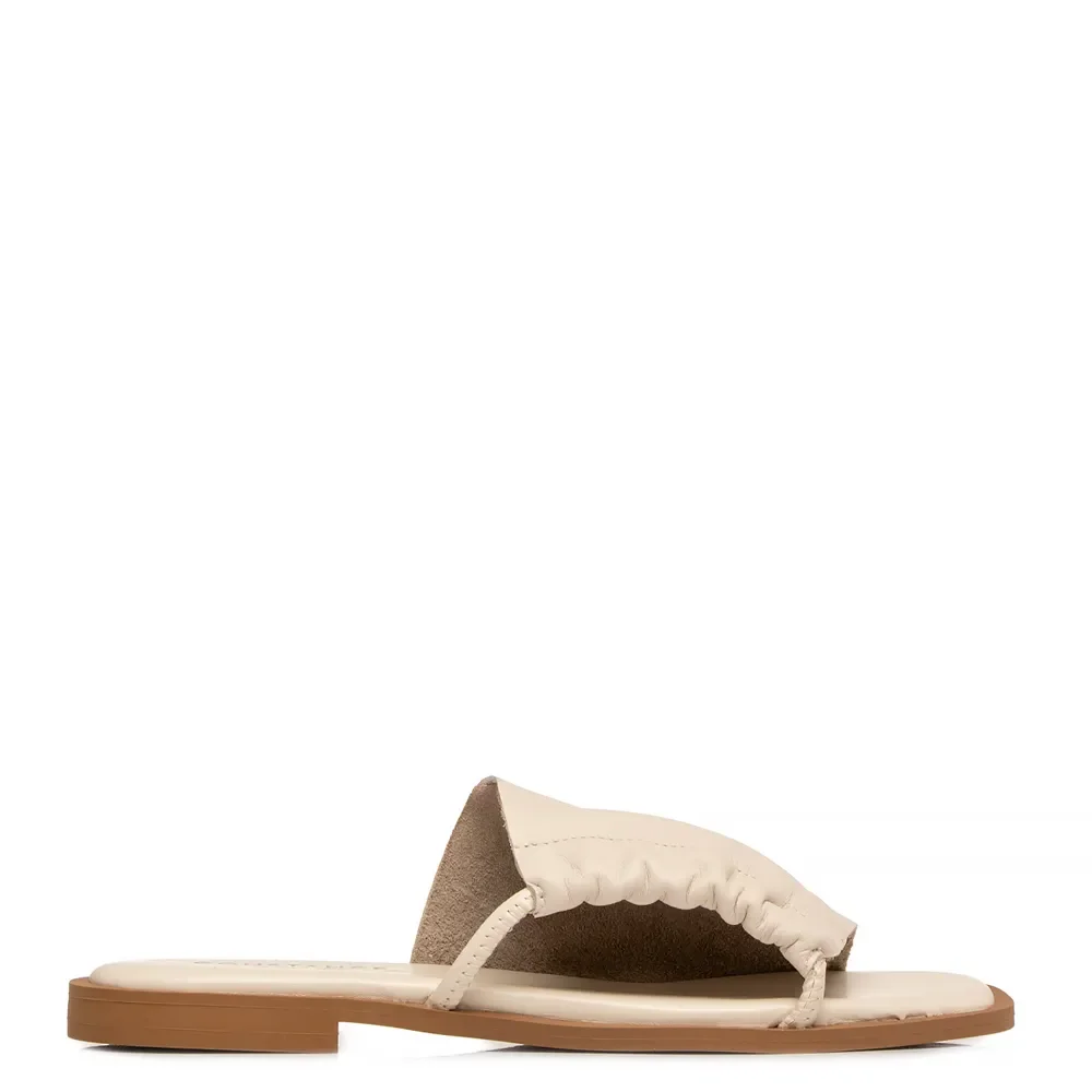 Rasteira Off White Couro Comfort — imagem 1