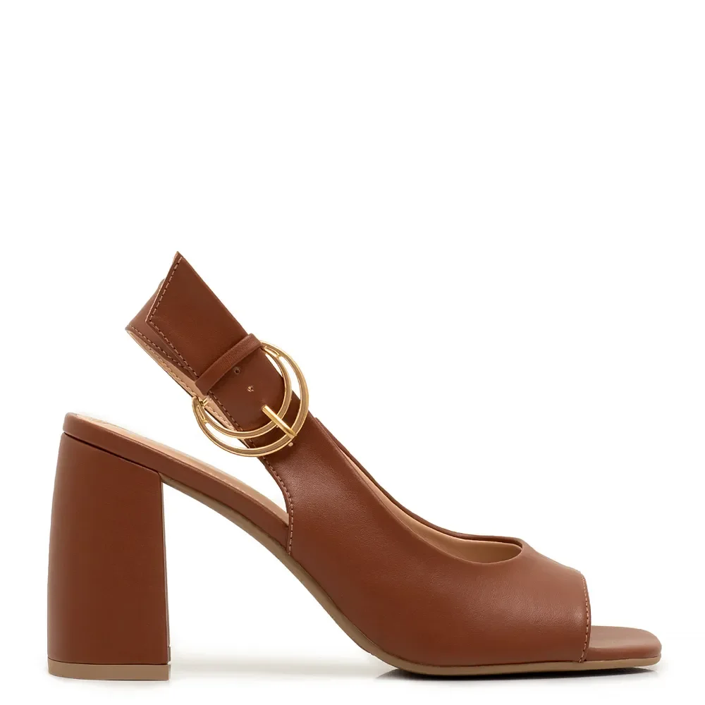 Sandália Peep Toe Caramelo — imagem 1