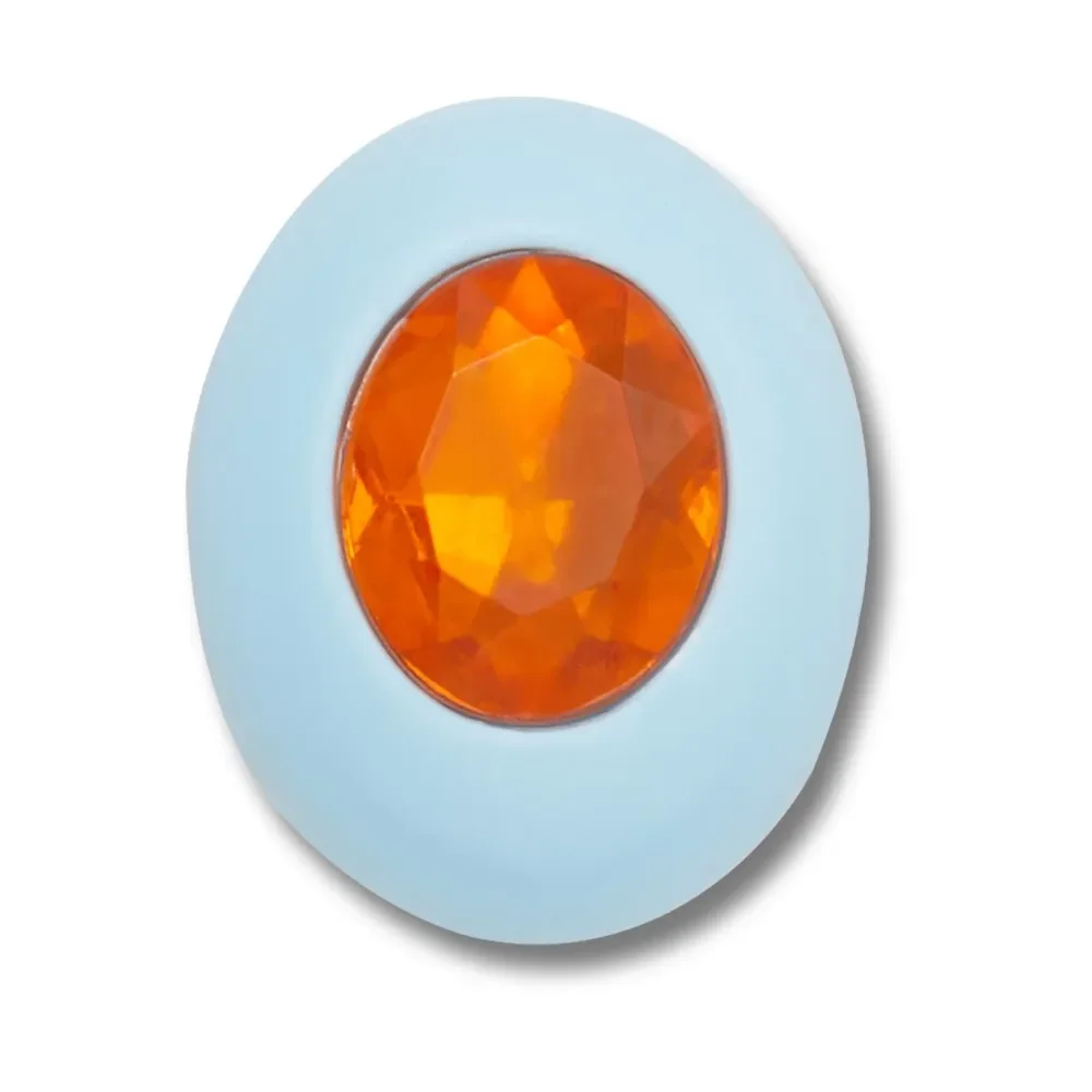 Oval Azul com Pedra Laranja — imagem 1