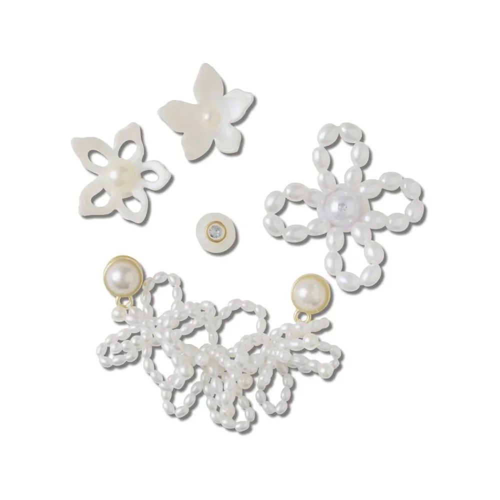 Floral de Pérolas Brancas Pack Com 5 Peças — imagem 1