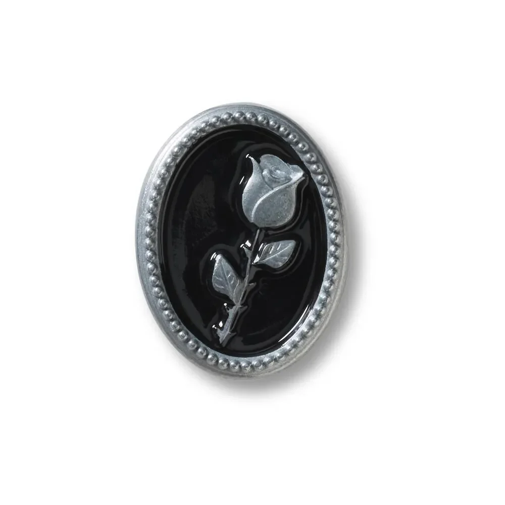 Emblema de Rosa Preto e Prata — imagem 1