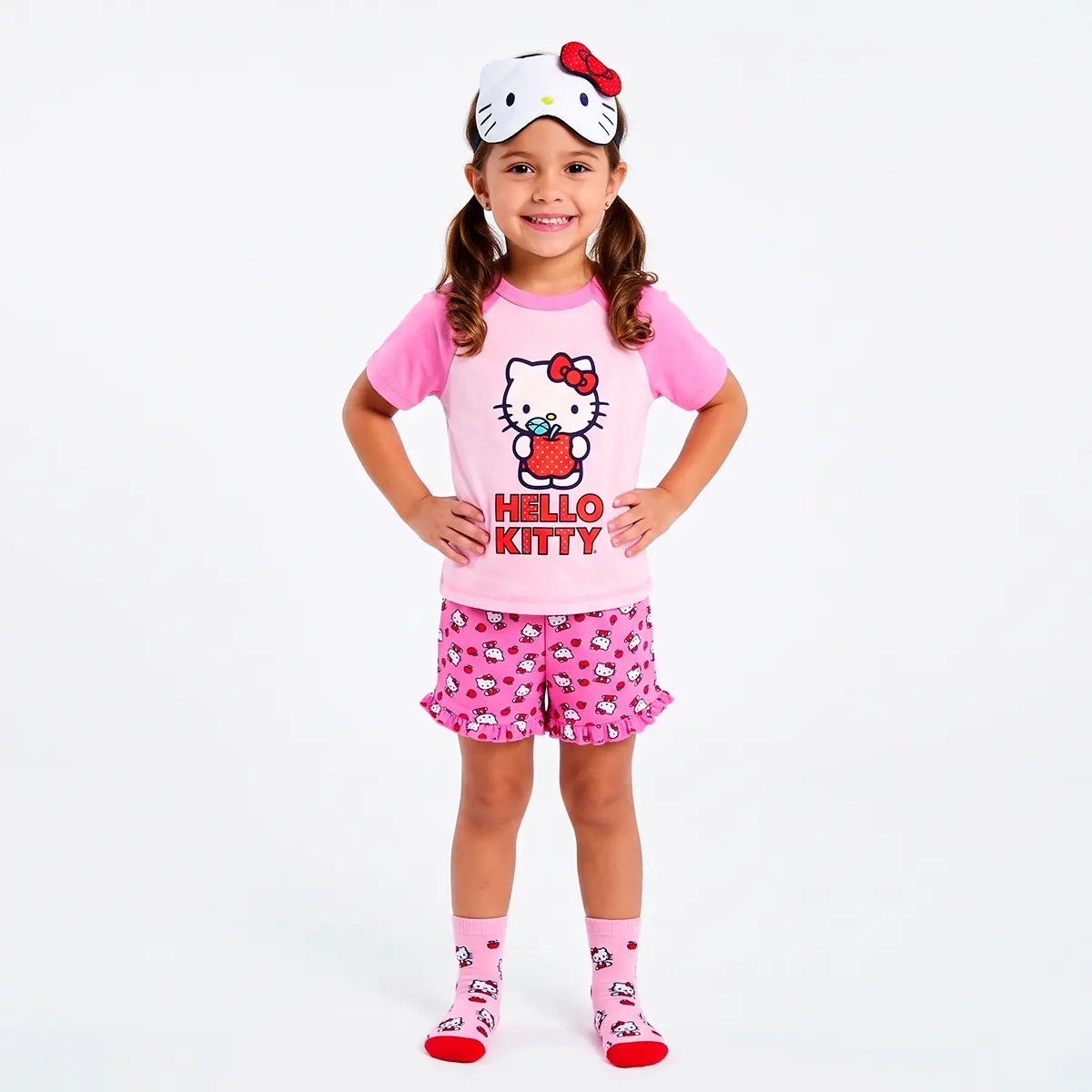 Pijama Curto Kids Hello Kitty Viscolycra Toque Especial Tip Top