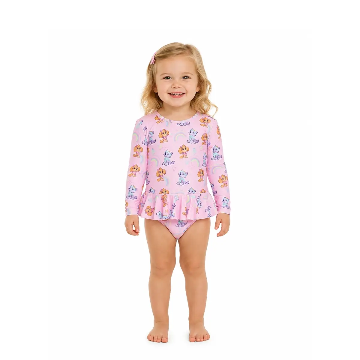 Body Praia Manga Longa Toddler Patrulha Canina Elastano Proteção Uv 50+ Tip Top