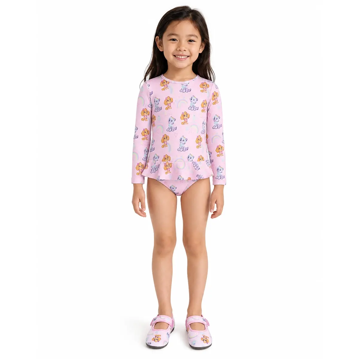 Body Praia Manga Longa Kids Patrulha Canina Elastano Proteção Uv 50+ Tip Top