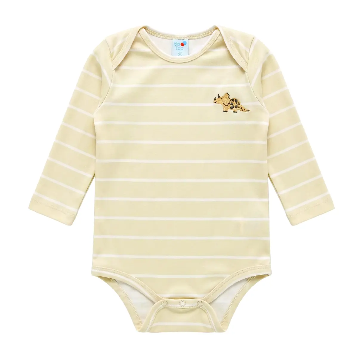 Body Manga Longa Bebê Dino Floresta Malha Peach Skin Tip Top