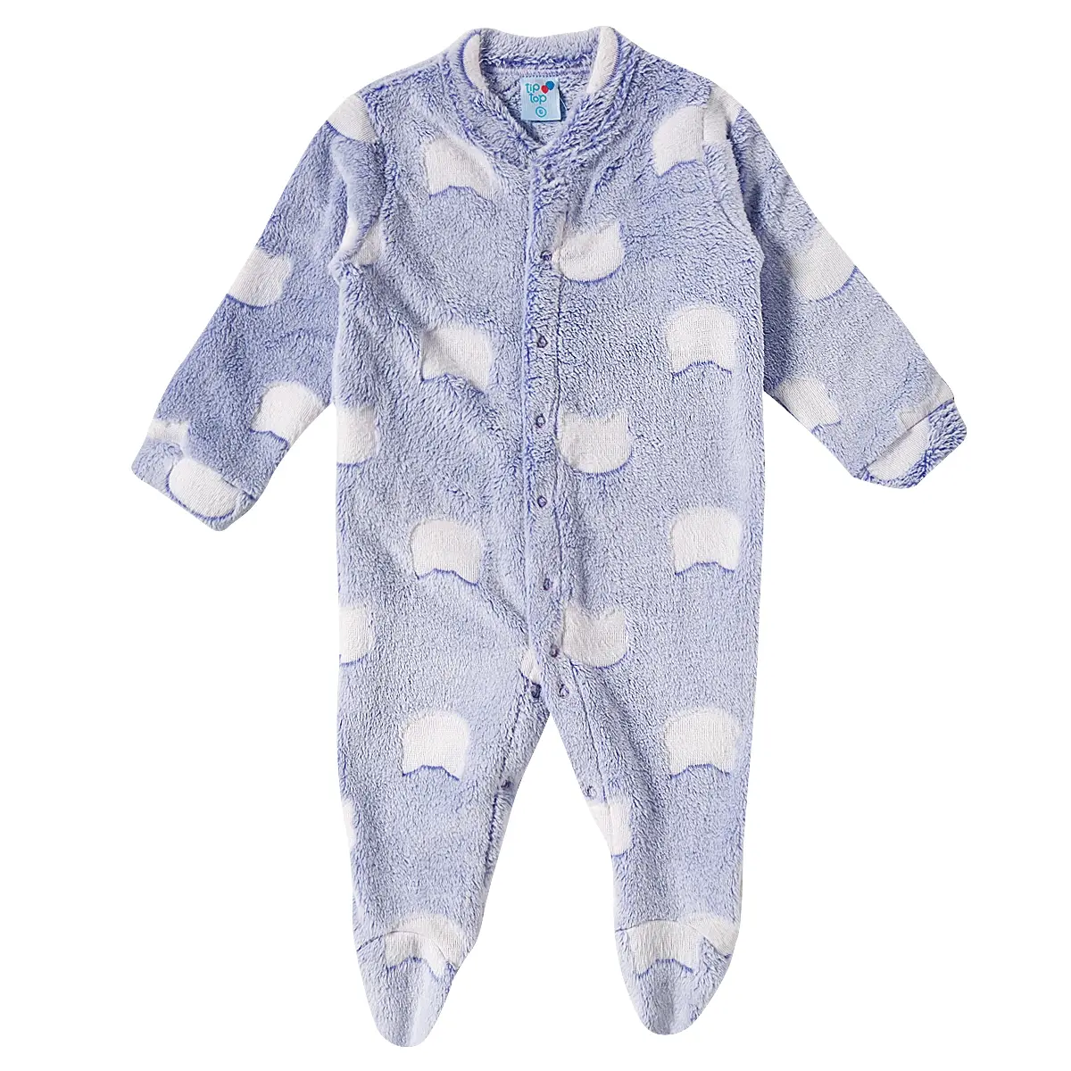 Pijama Macacão Bebê Gatinha Fleece Brilha No Escuro Tip Top