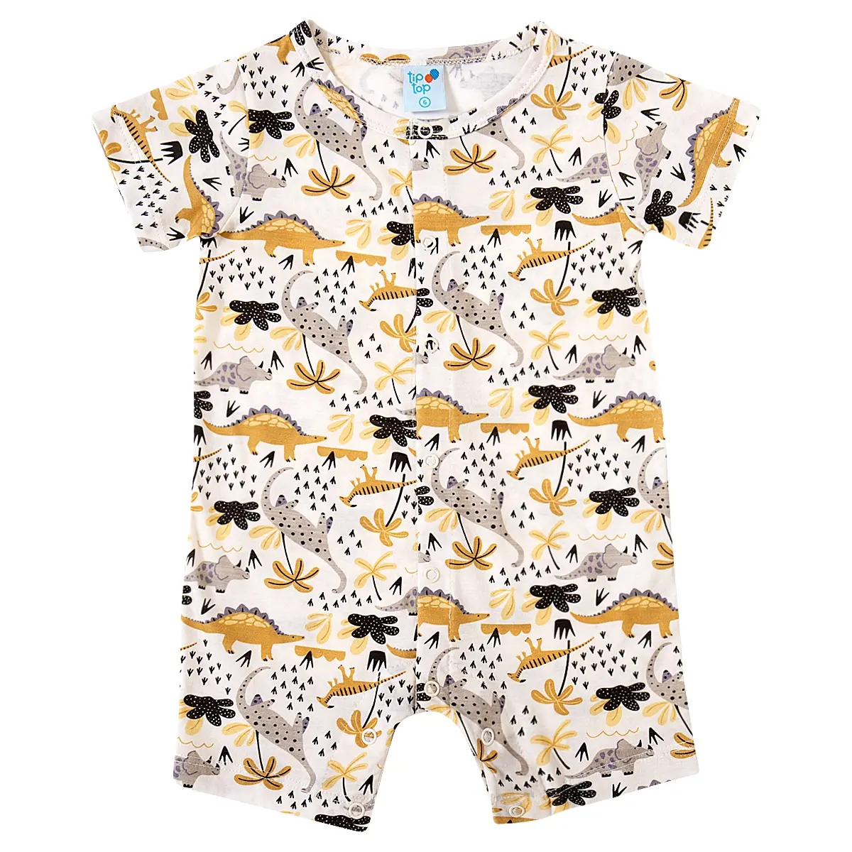 Macaquinho Bebê Dino Floresta Meia Malha Estampada Tip Top