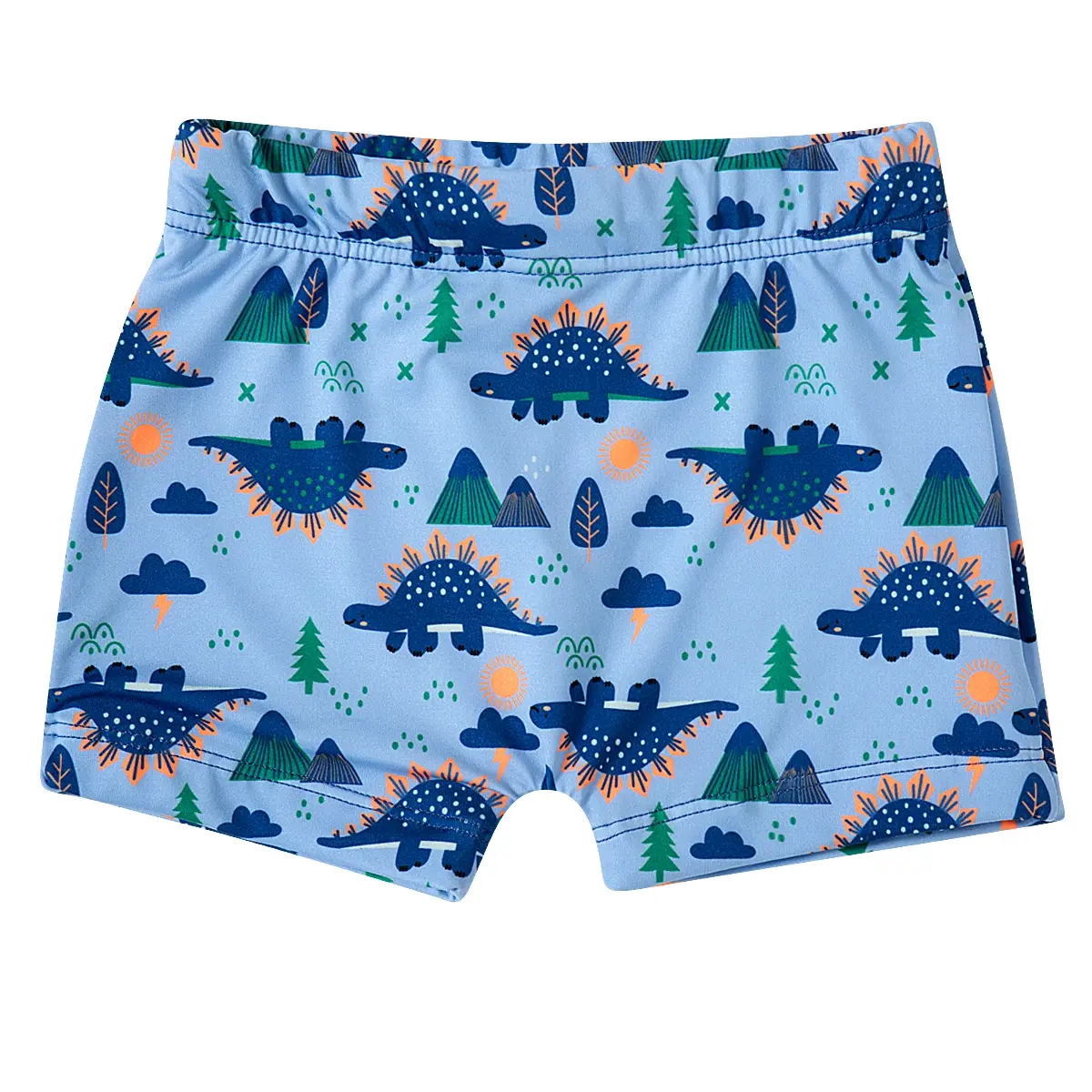 Shorts Praia Juvenil Dino Floresta Lycra Proteção Uv 50+ Tip Top