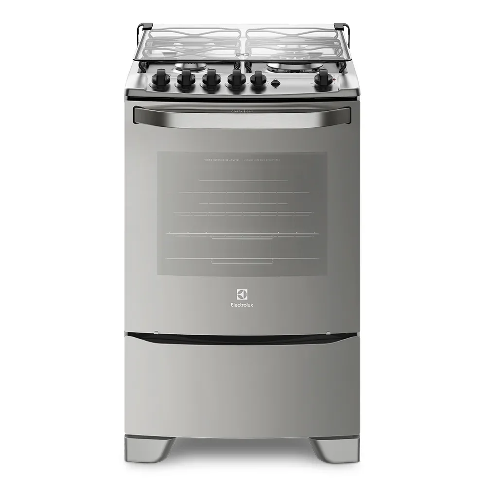Fogão 4 Bocas Electrolux Prata com Grill e Tripla Chama (56GXQ) — imagem 1