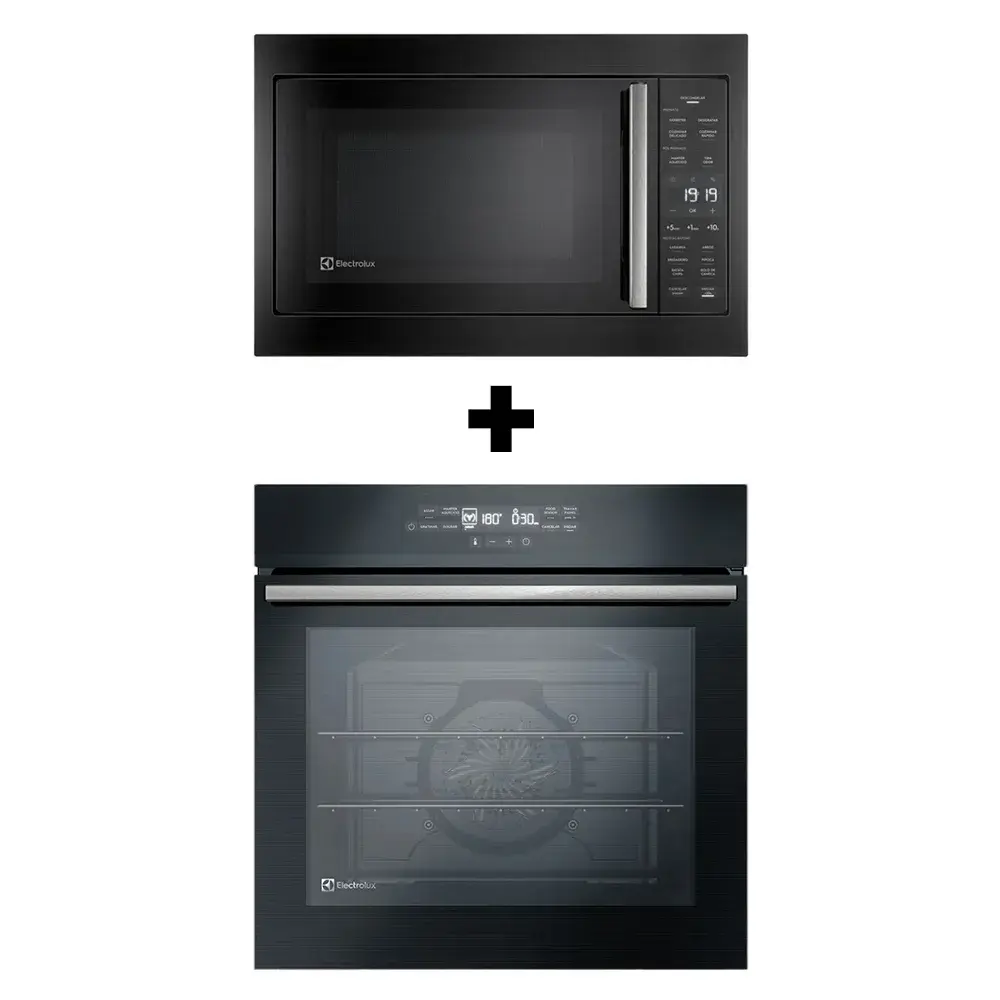 Torre de Cocção com Micro-ondas de Embutir 34l Experience + Forno de Embutir Elétrico 80L Experience com FoodSensor Electrolux (ME3BP+OE8EF)