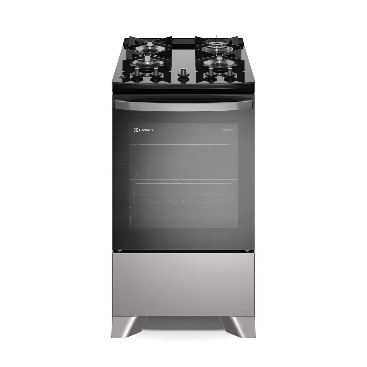 Fogão 4 bocas Electrolux Prata Efficient com Mesa de Vidro, Tripla Chama e VaporBake (FE4GS) — imagem 1