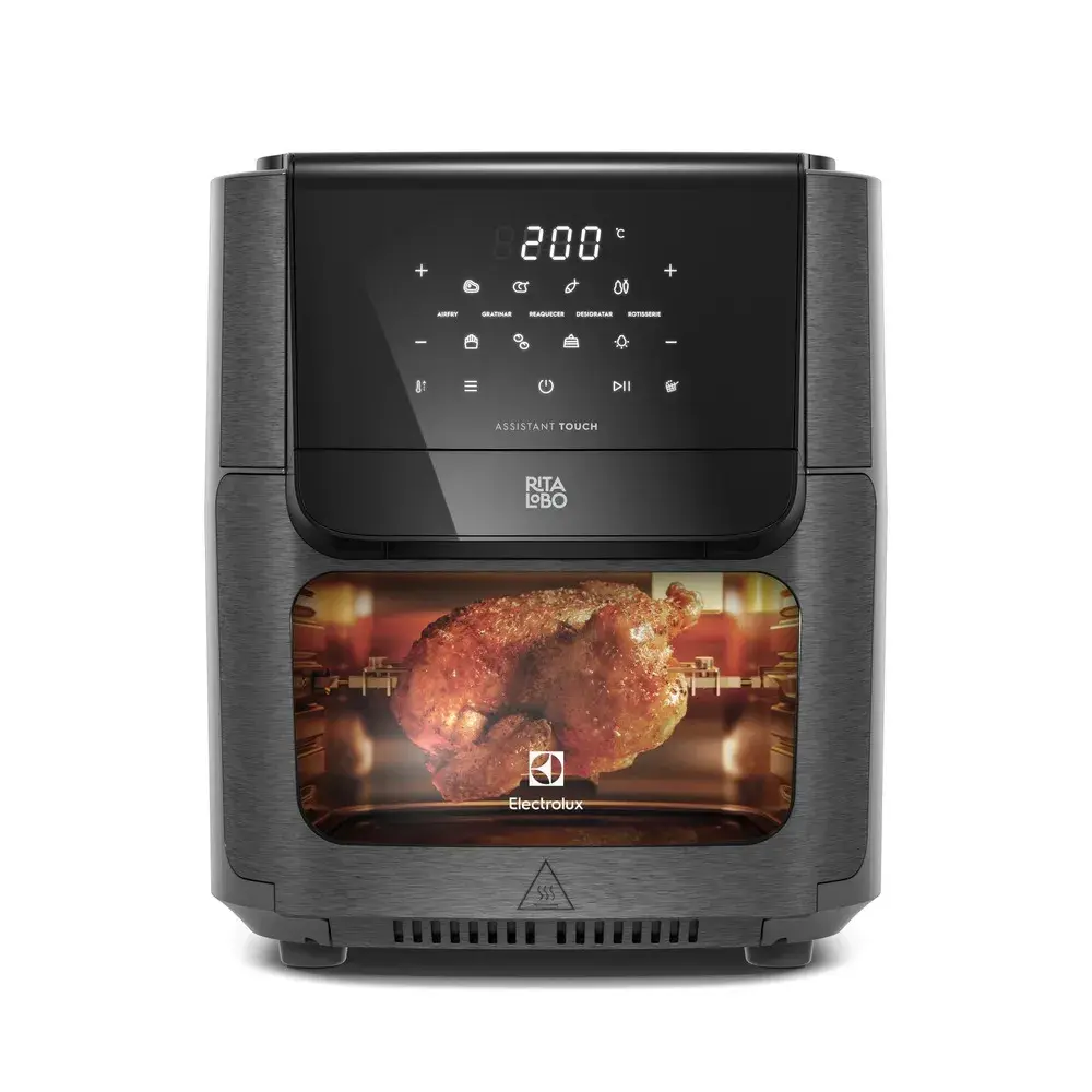 Air Fryer Oven Electrolux Rita Lobo 12L Digital Grafite c/ Espeto e Grelhas Antiaderente (EAF90)