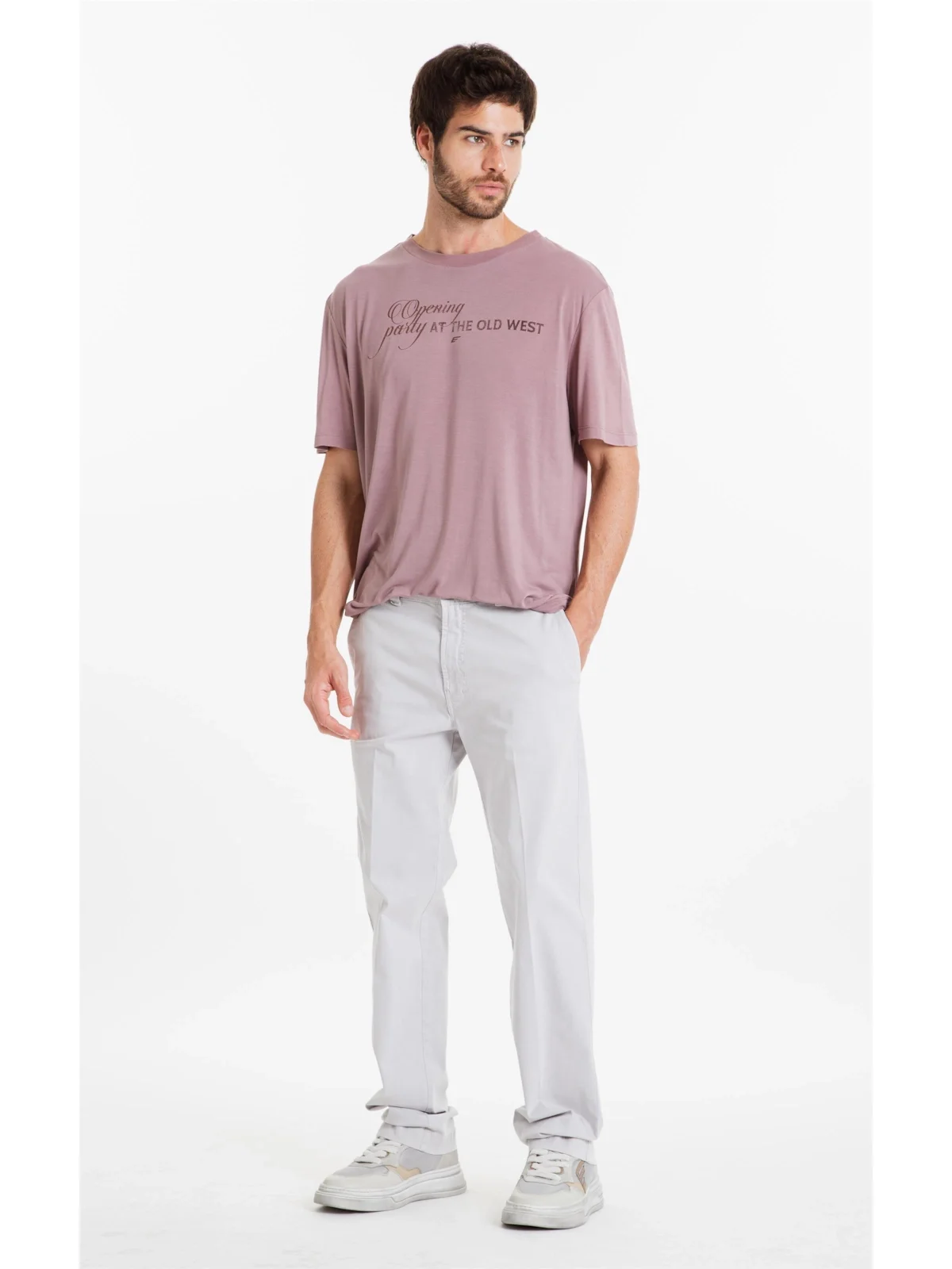 Calça Color Twill Power Classic Prata — imagem 1