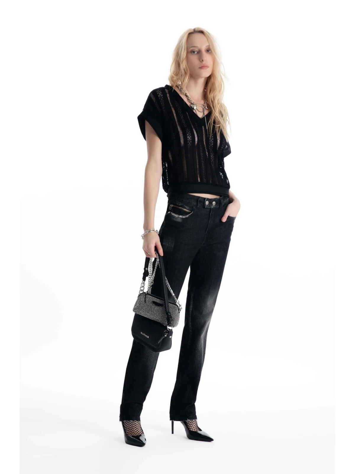 Calça Ocean Elastic Slim 2000-Lav.Black C/ Resina — imagem 1