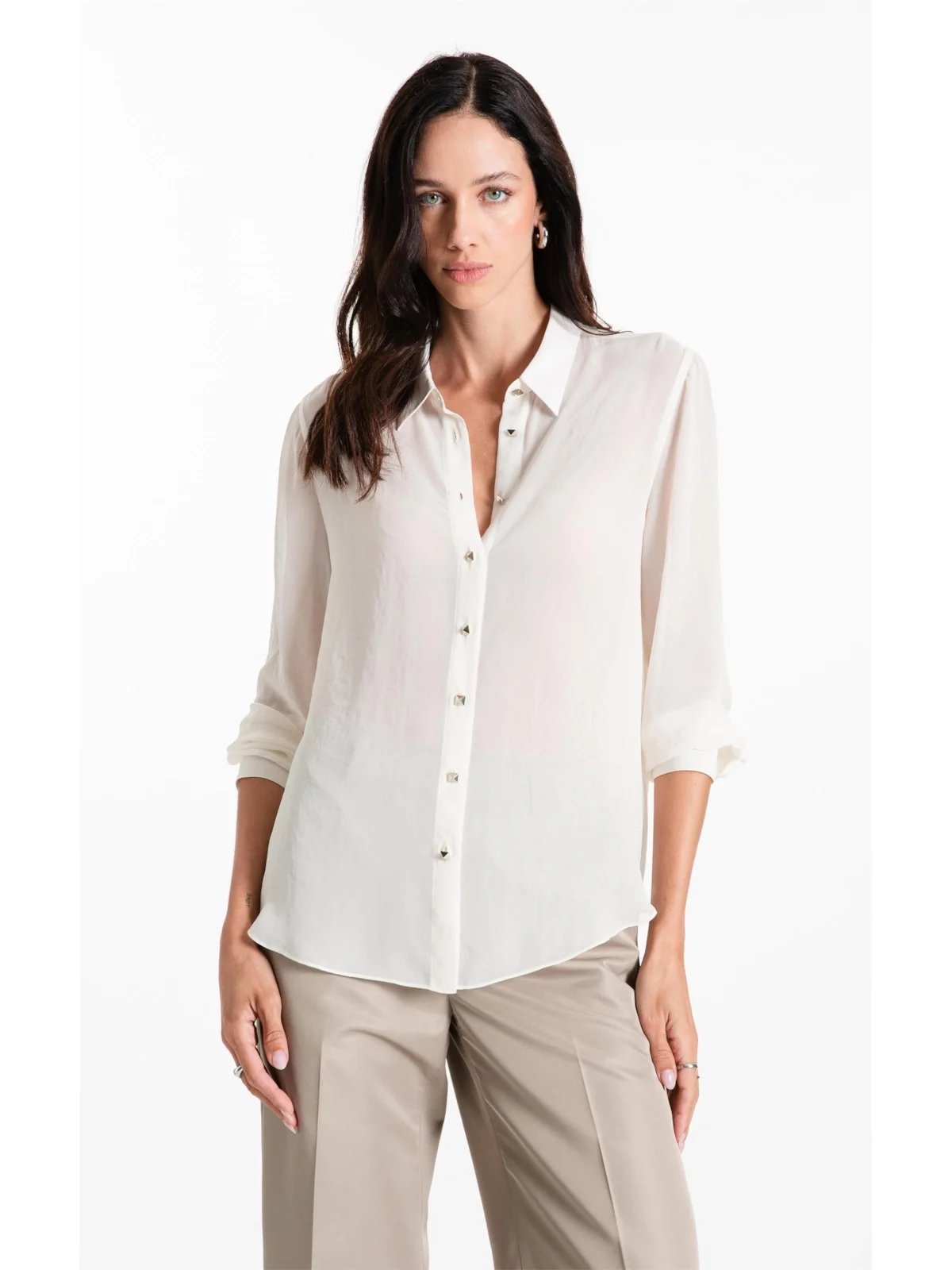 Camisa Chiffon Classic Ml Off White — imagem 1