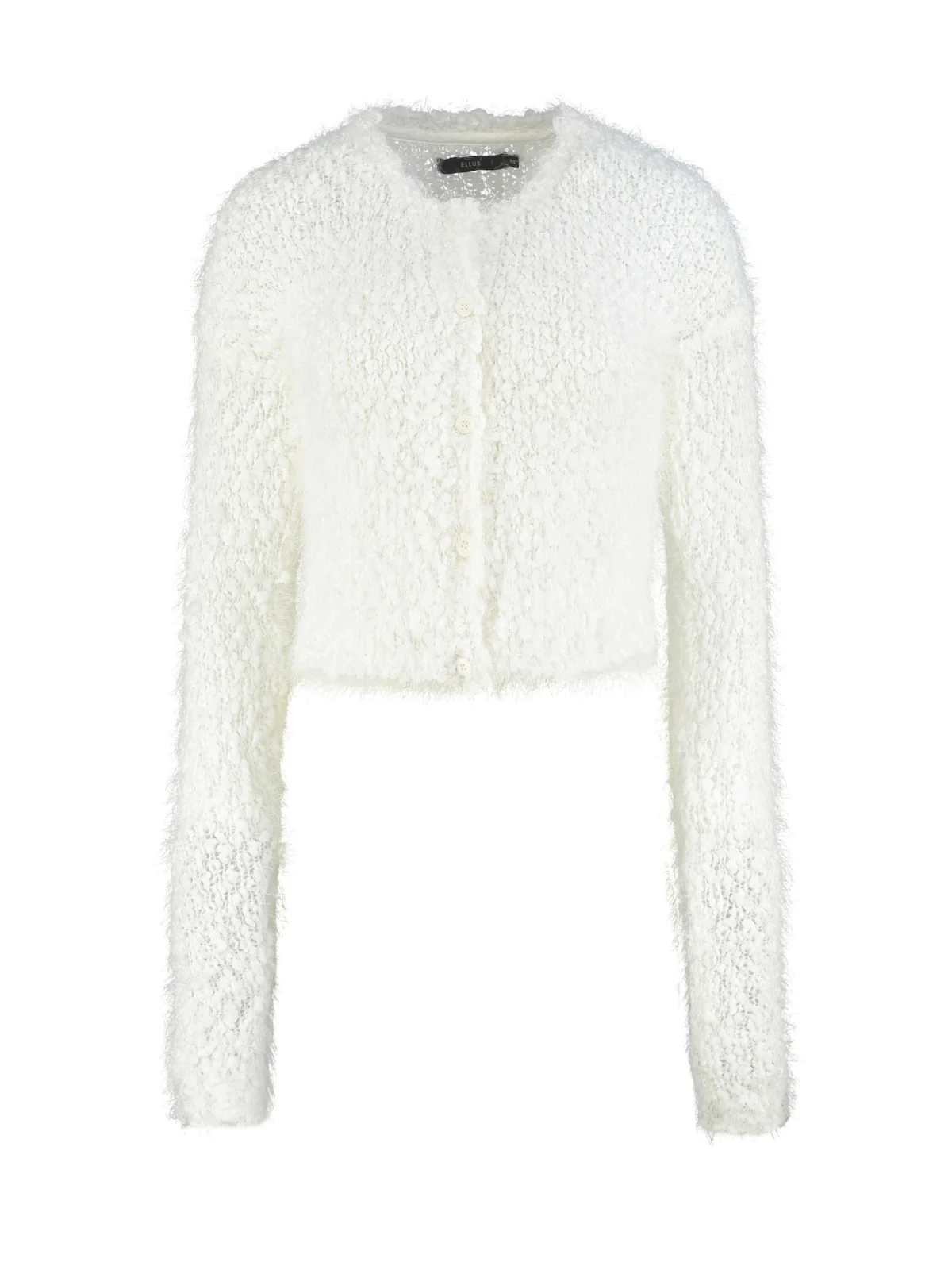 Cardigan Furry Cropped Off White — imagem 1