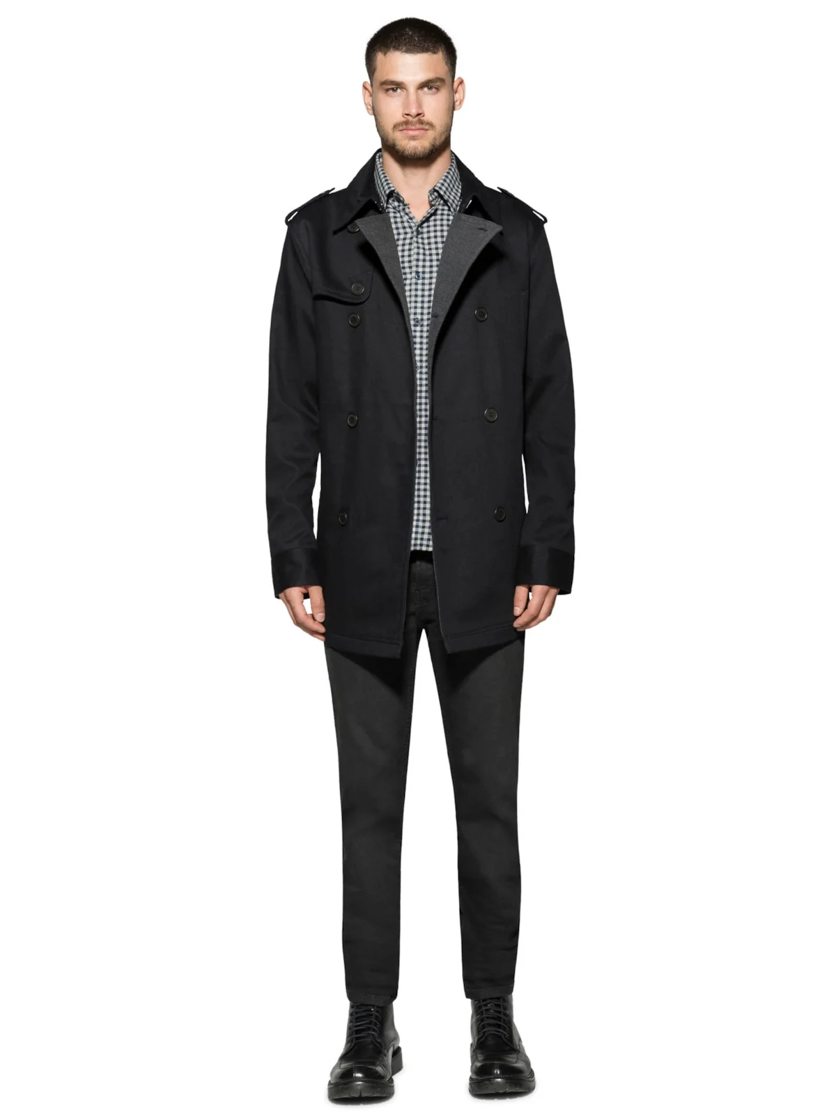 Casaco Twill Wool Trench Dark Navy — imagem 1