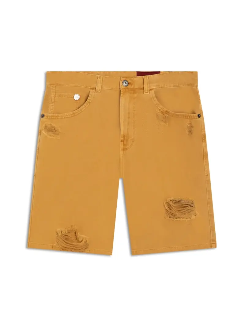 Bermuda White Denim Rock Destroyed Whisky