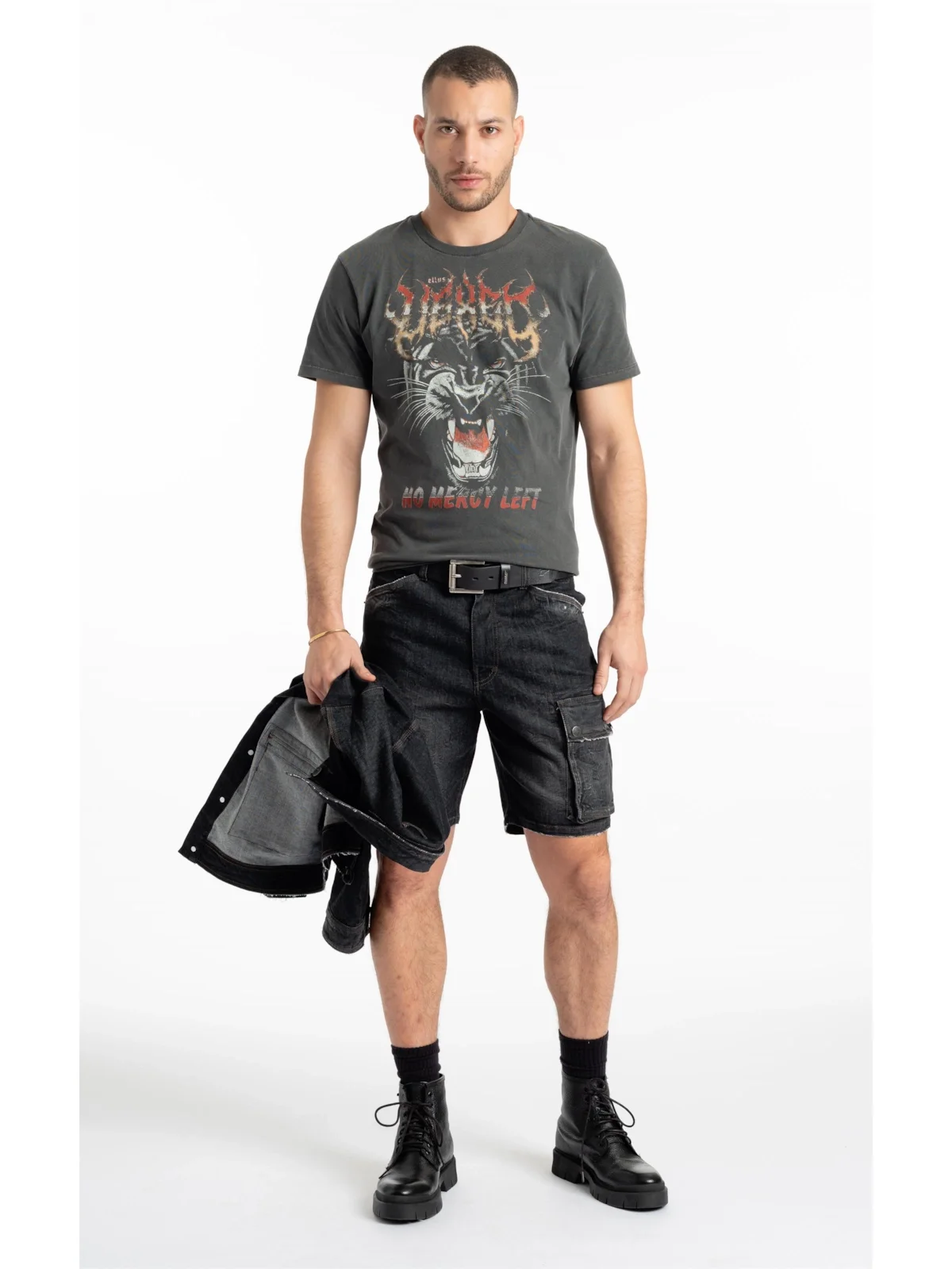 Bermuda Jeans Ocean Elastic Lav.Black — imagem 1
