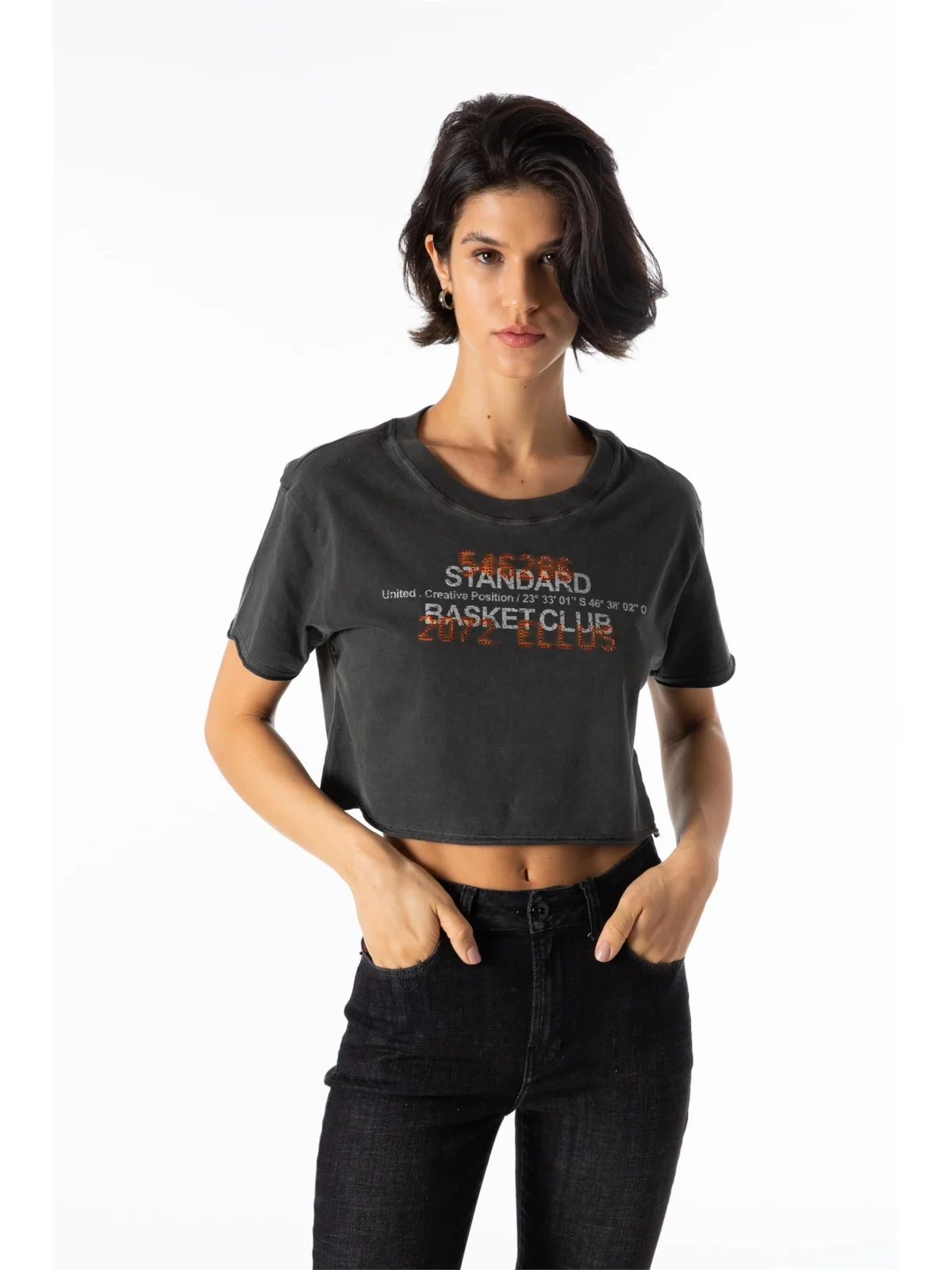 Blusa Scoreboard Cropped Preto — imagem 1