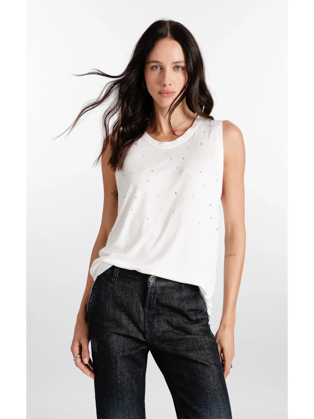 Blusa Visco Shine Hotfix Off White — imagem 1