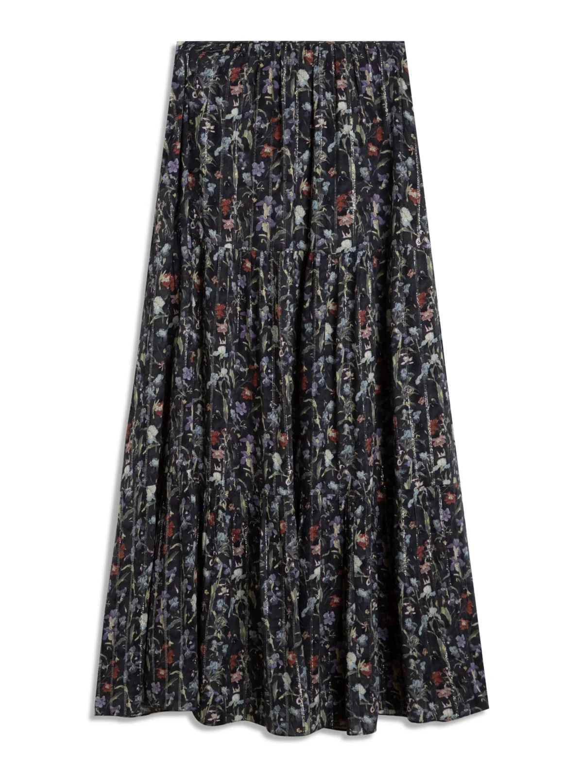 Saia Floral Rolly Fluid Preto — imagem 1