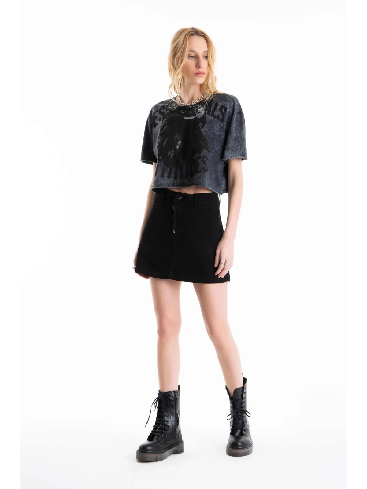 Saia Jogging Color Emma Preppy Preto — imagem 1