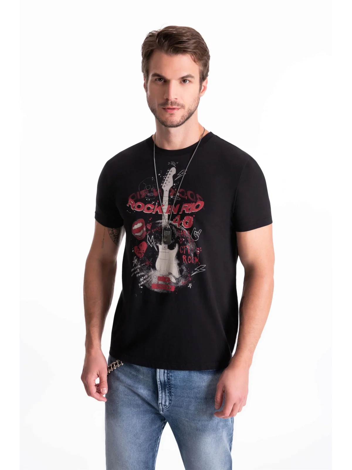 T-Shirt Guitar Rock Classic Preto — imagem 1