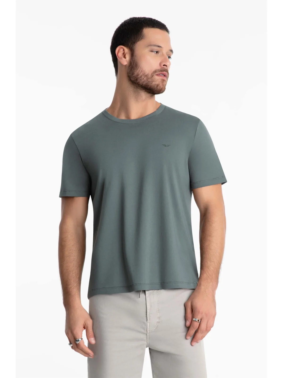 T-Shirt Pima Easa Mirror Verde Escuro — imagem 1