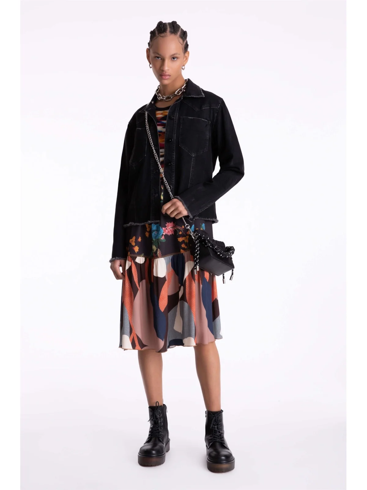 Vestido Chalis Mix Paint Estampado — imagem 1