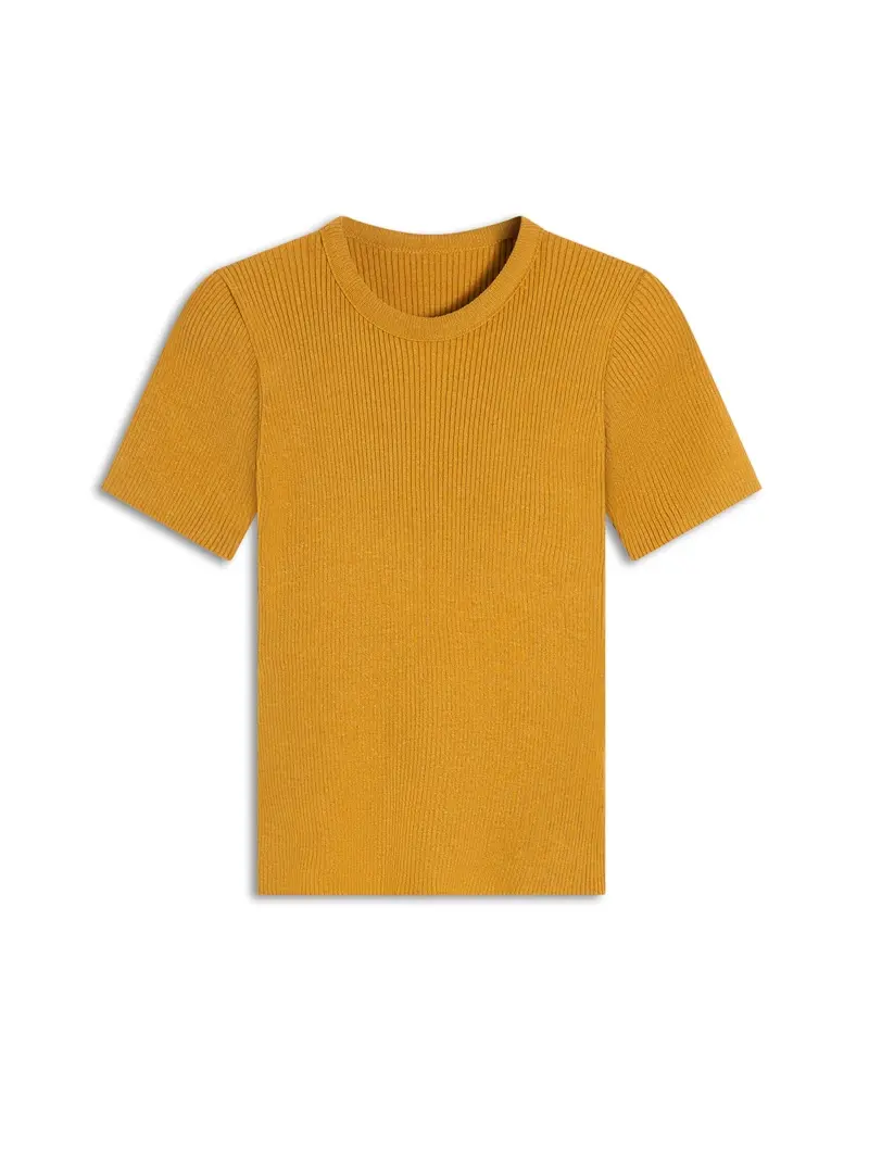 Visco Ribbed Knit Round Mostarda