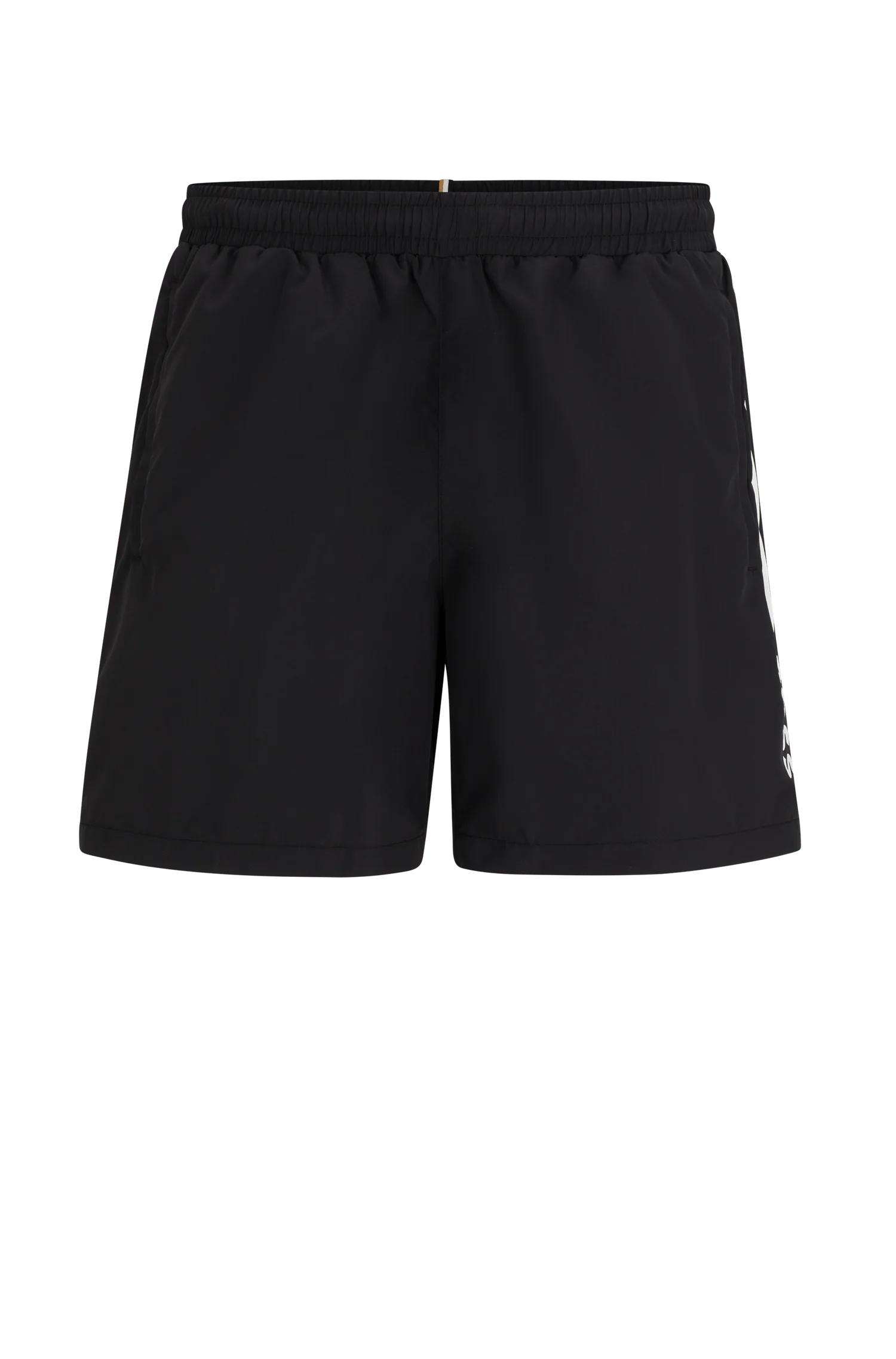 Shorts de banho de secagem rápida com listra e logo — imagem 1