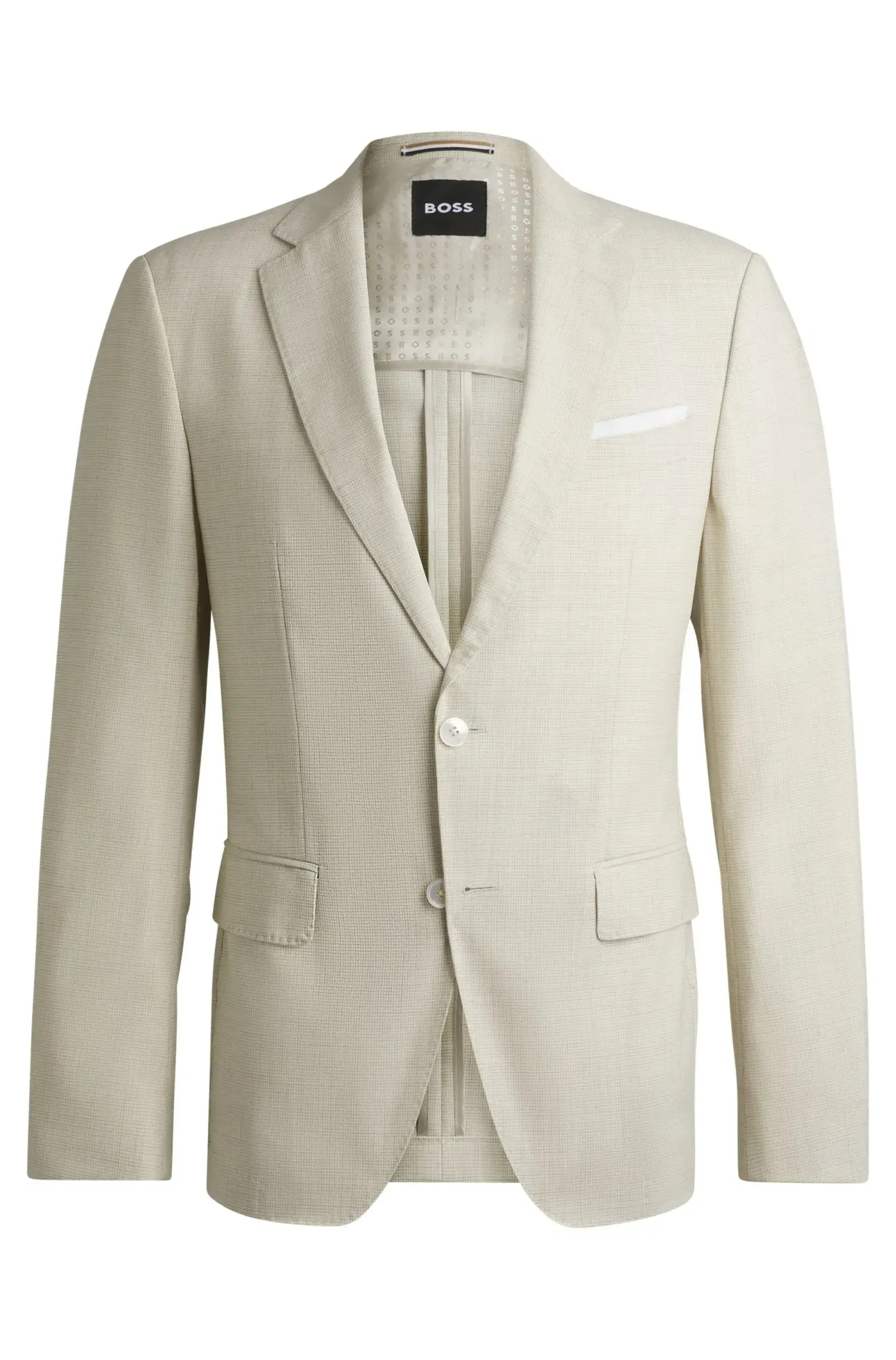 Blazer Slim Fit Em Mistura De Lã Com Padrão