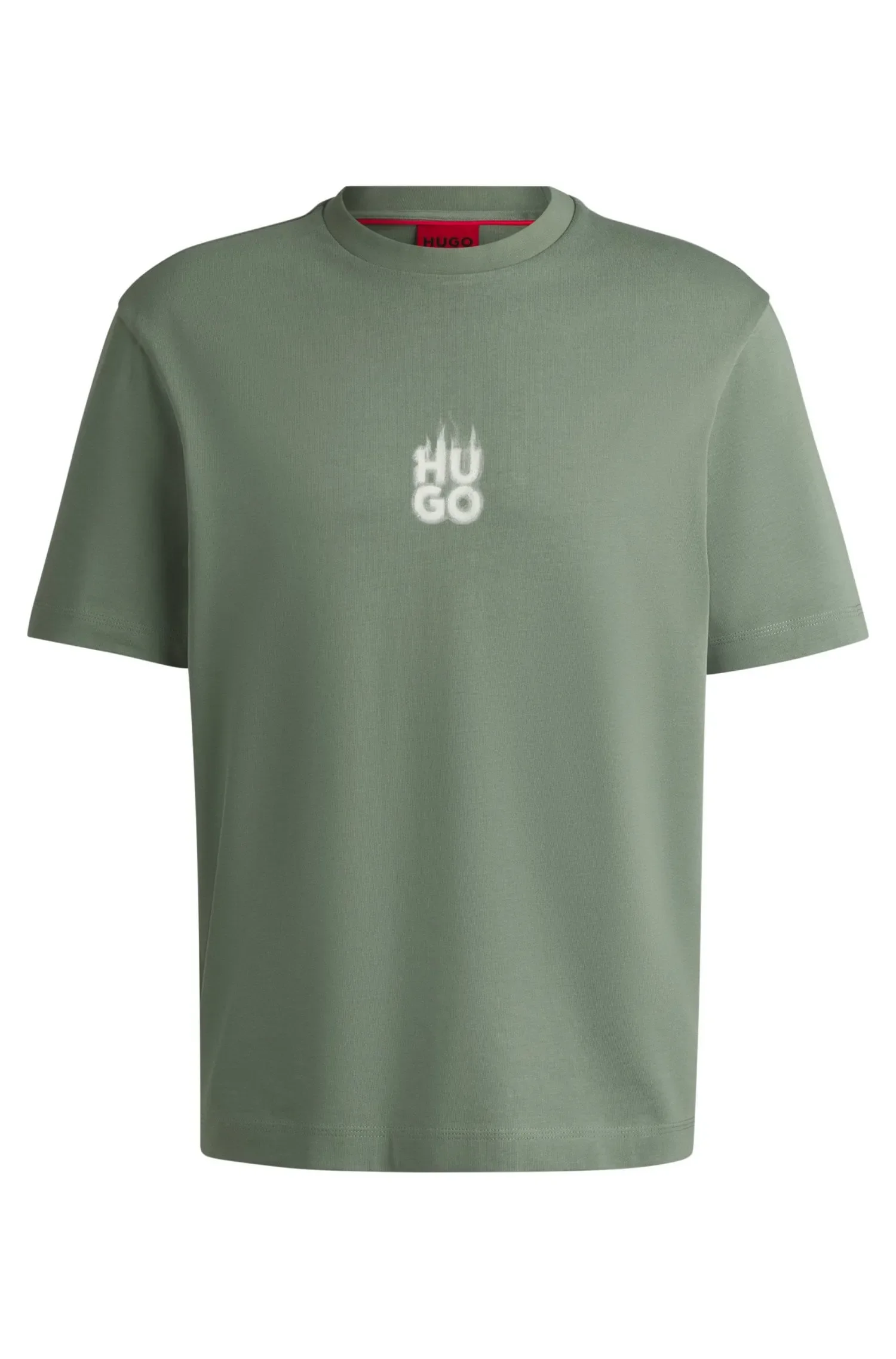 Camiseta De Algodão Jersey Com Logos Estampadas Sobrepostos — imagem 1