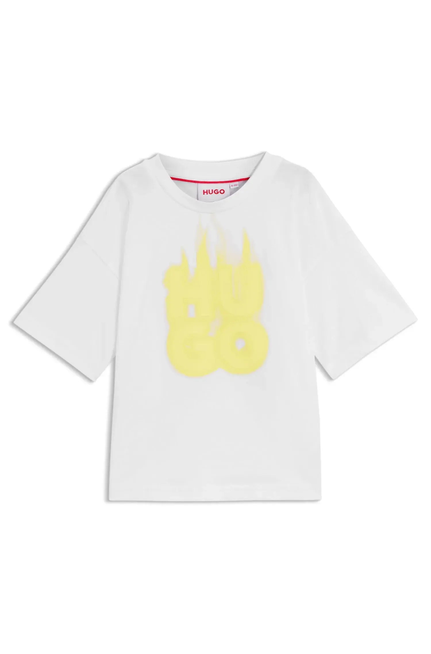 Camiseta Infantil Em Algodão Com Logo De Chama