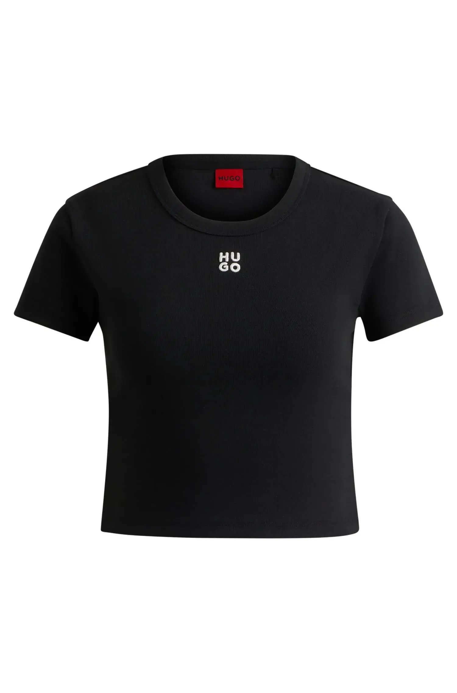 Camiseta De Ajuste Slim Em Mistura De Algodão Com Bordado De Logo