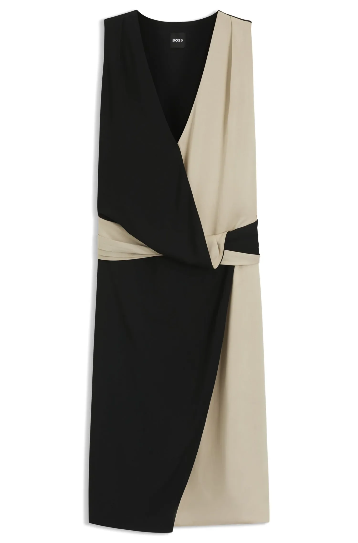 Vestido Com Blocos De Cor E Frente Transpassada — imagem 1