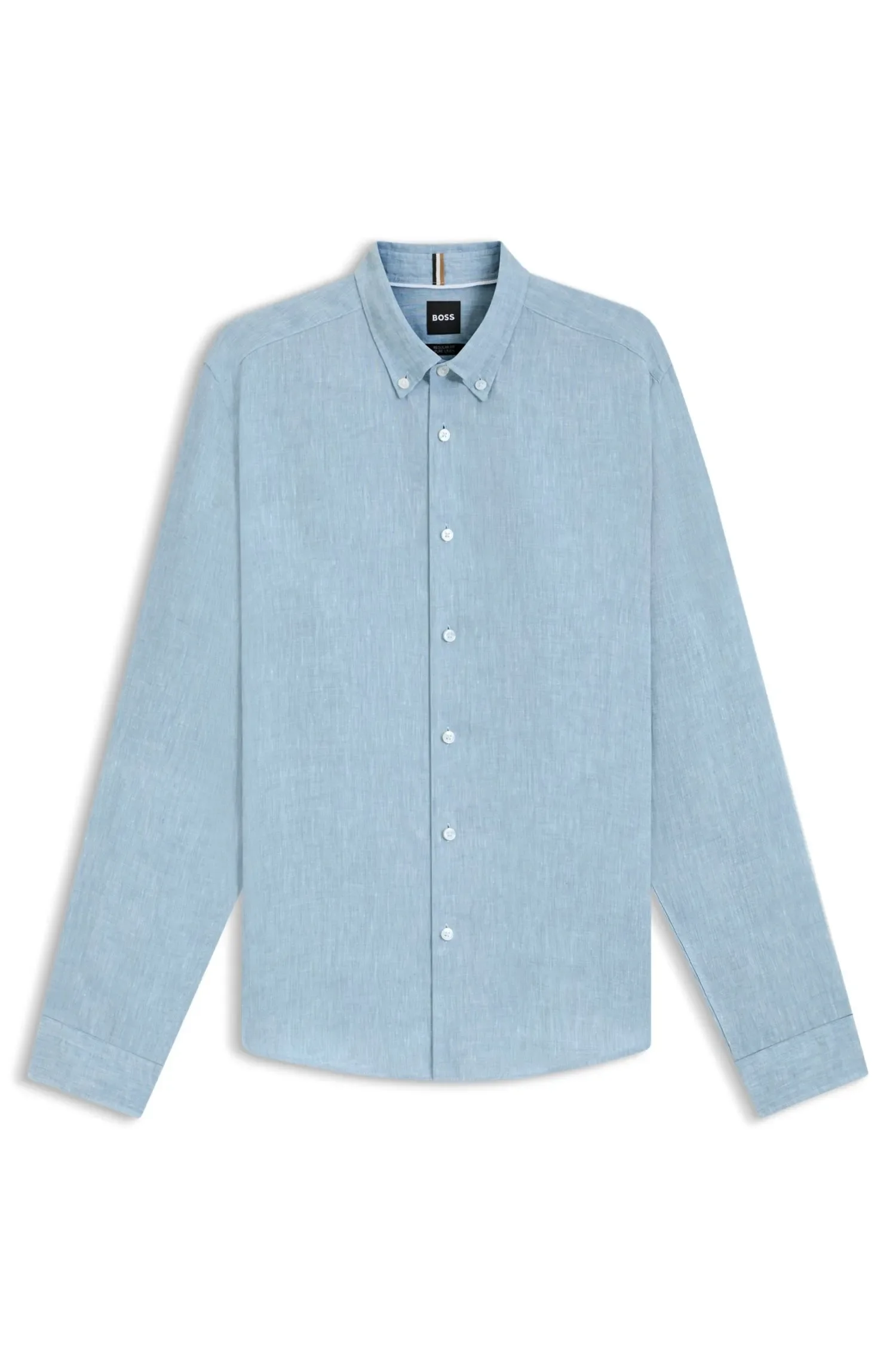 Camisa com botões Regular Fit em linho — imagem 1