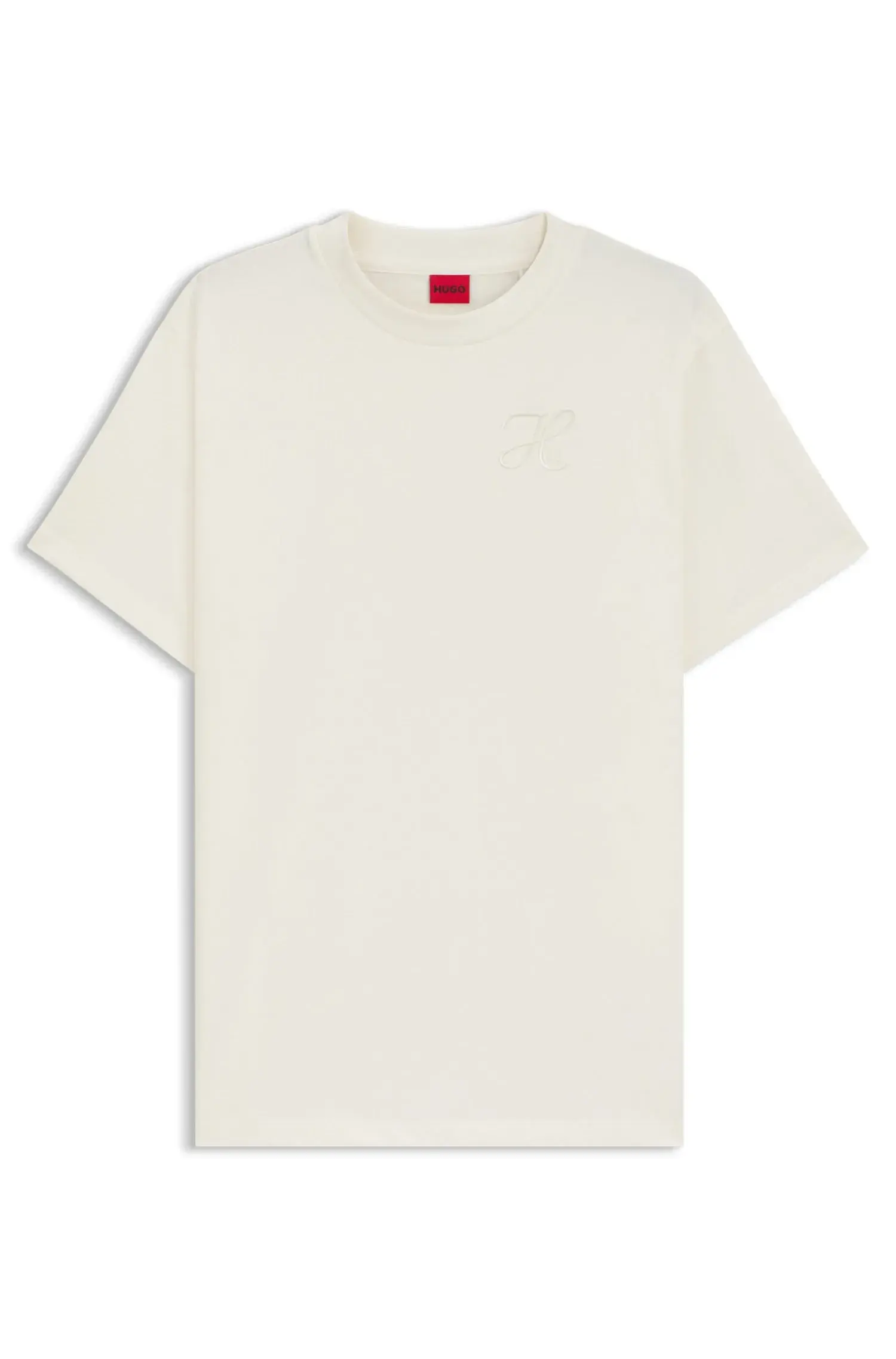 Camiseta De Ajuste Descontraído Em Algodão Com Monograma Bordado