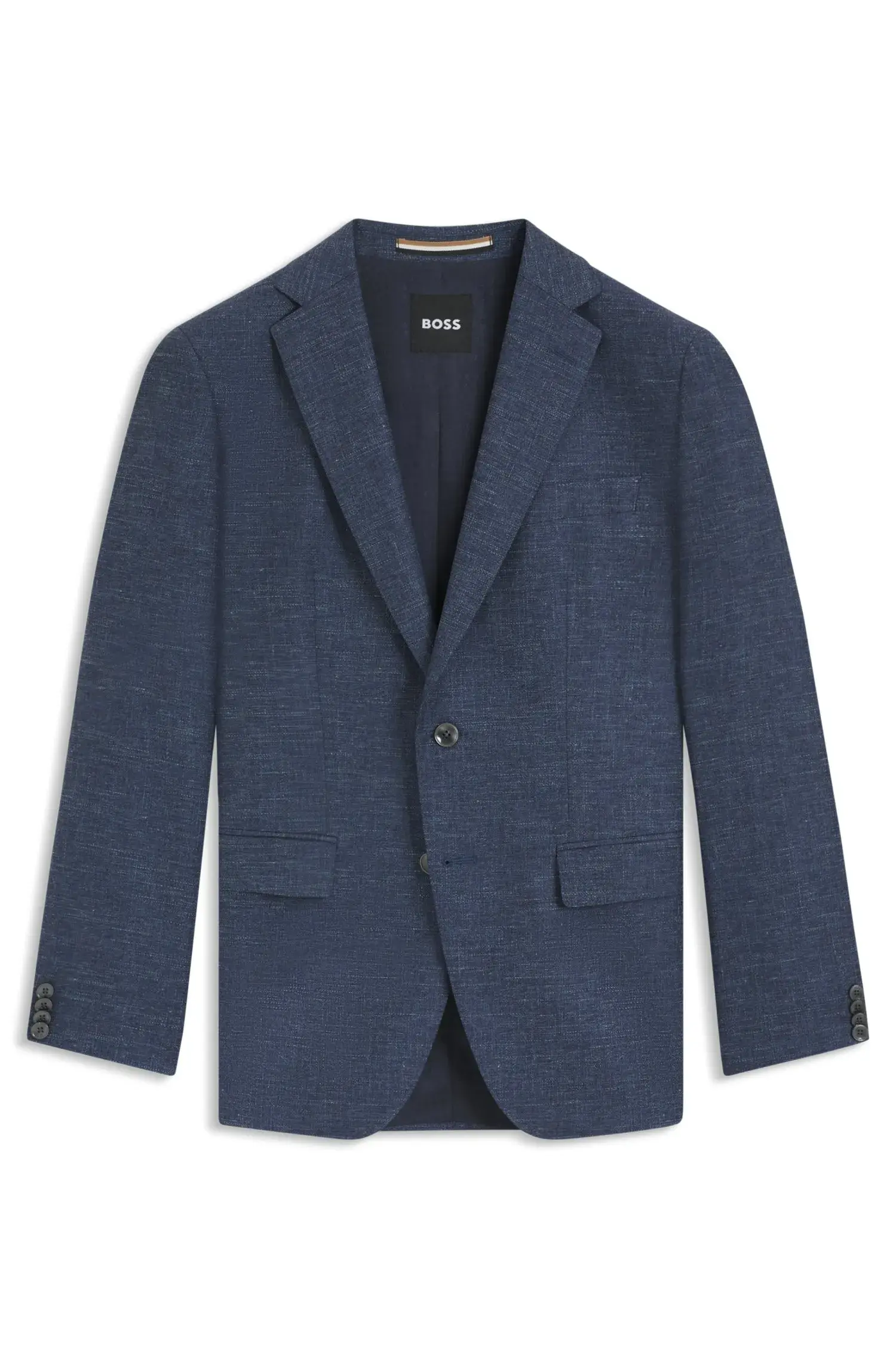 Blazer Slim Fit Em Tecido Elástico Com Padrão