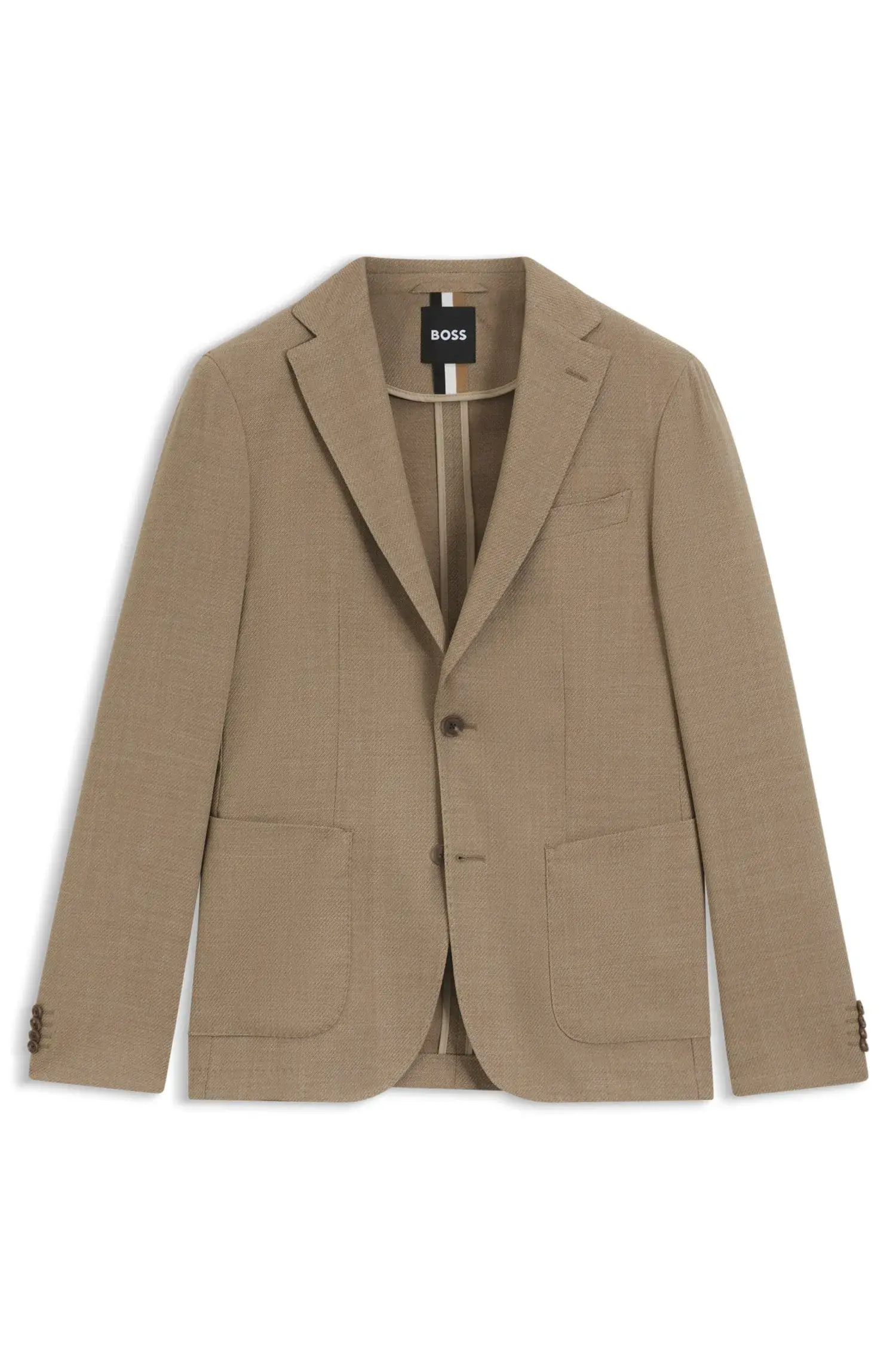 Blazer Slim Fit Em Tecido Elástico Confortável Com Micropadrão
