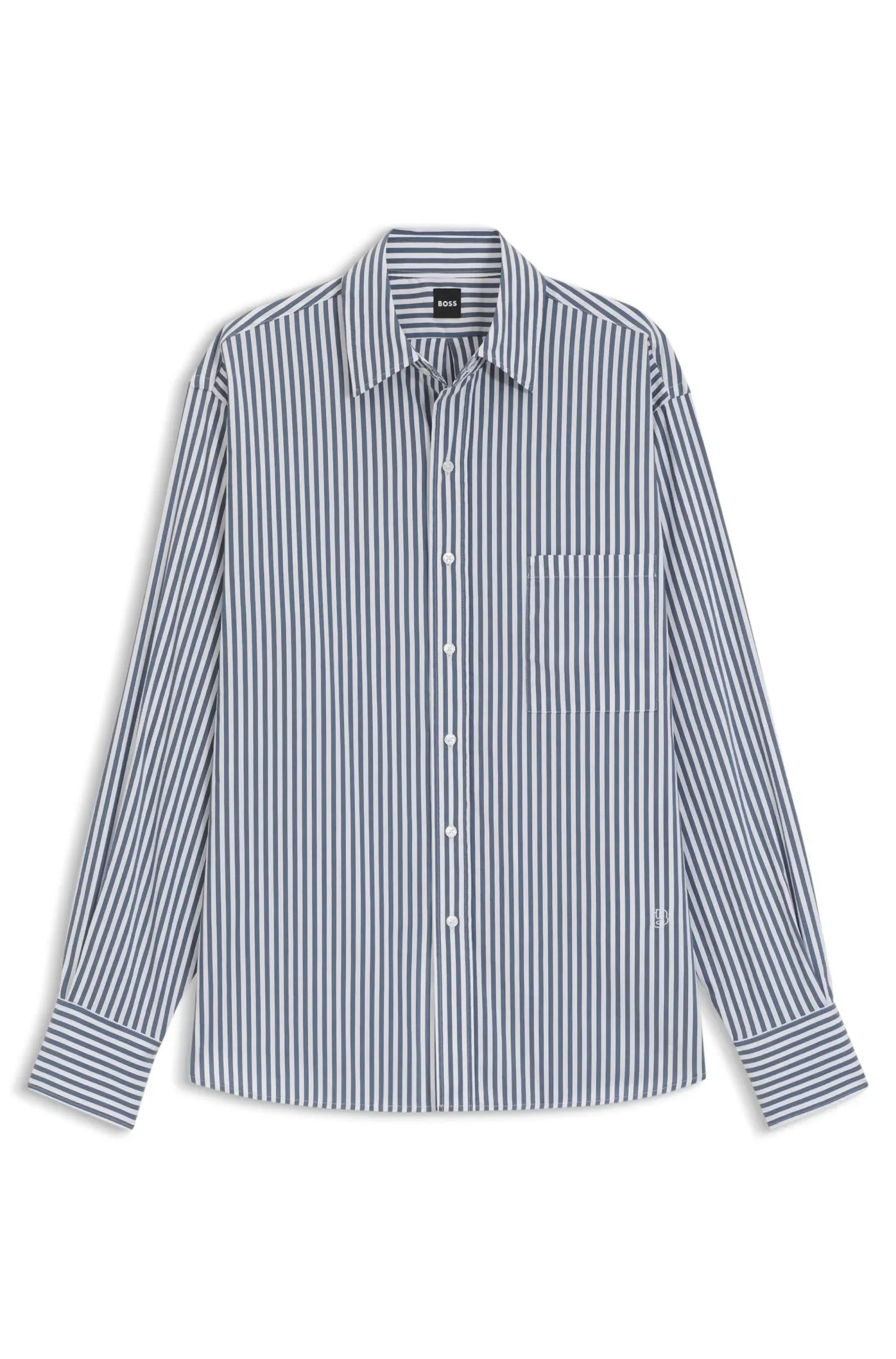 Camisa Em Mistura De Algodão Com Listras Verticais — imagem 1