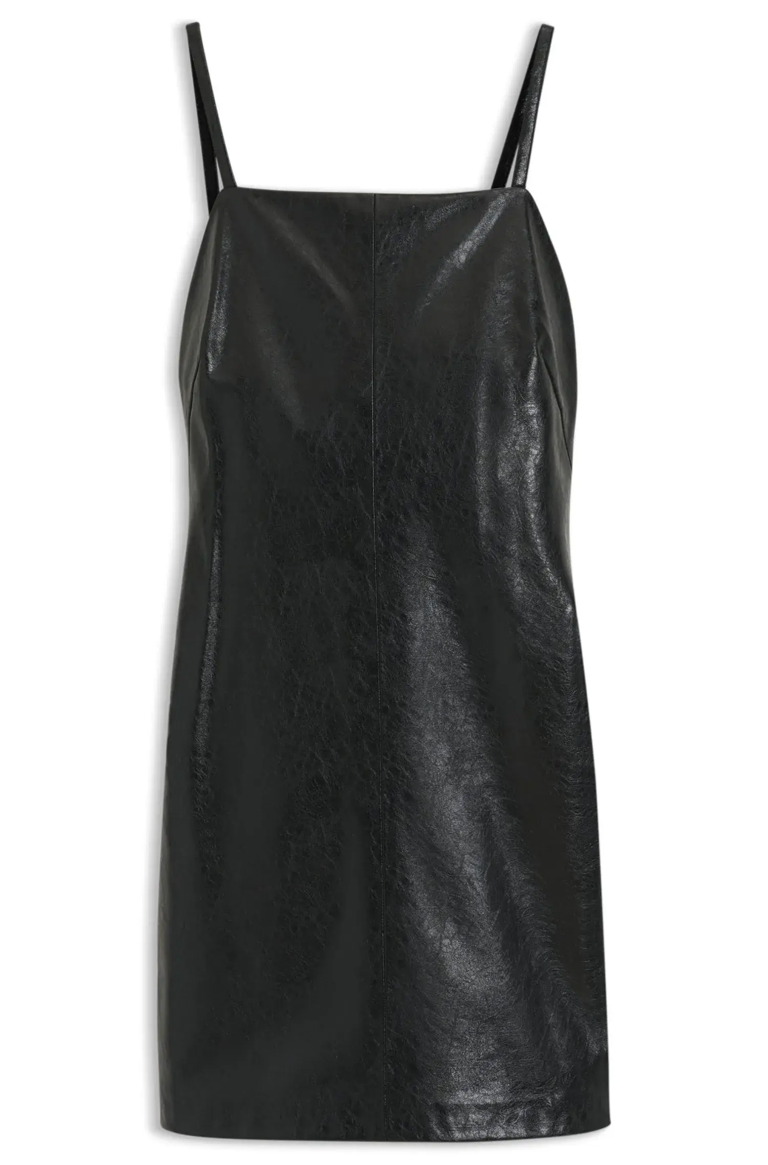 Vestido Mini De Alças Em Material Sintético Com Padrão Em Relevo