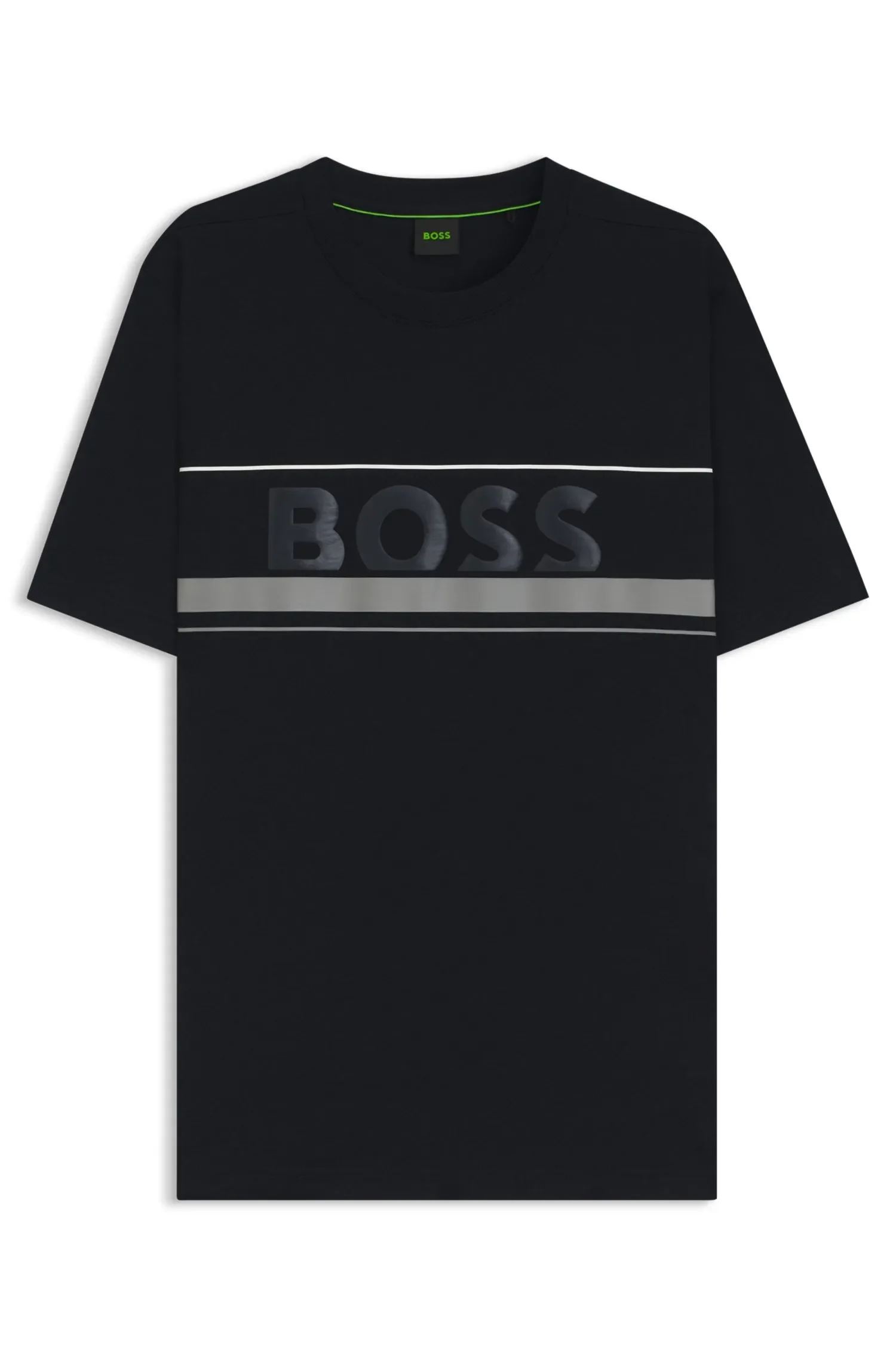 Camiseta Em Jersey De Algodão Com Listras E Logo — imagem 1
