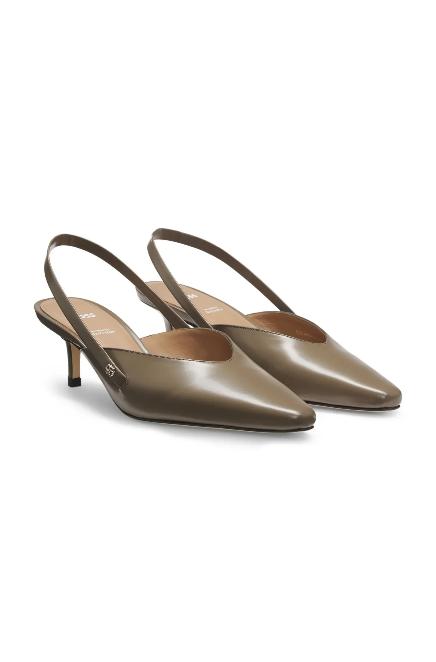 Saltos Altos Em Couro Slingback — imagem 1