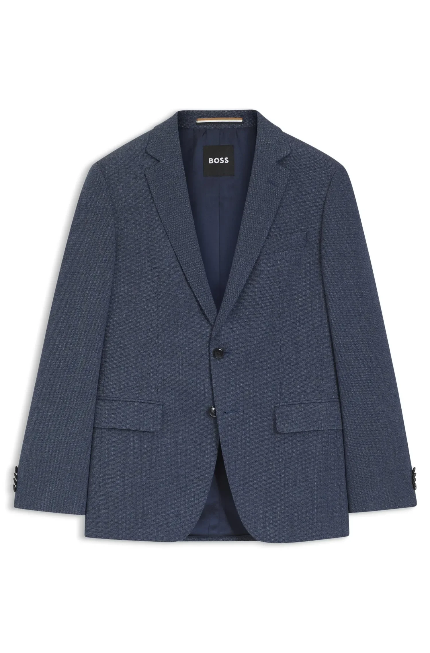 Blazer Slim Fit Em Lã Elástica Com Padrão — imagem 1