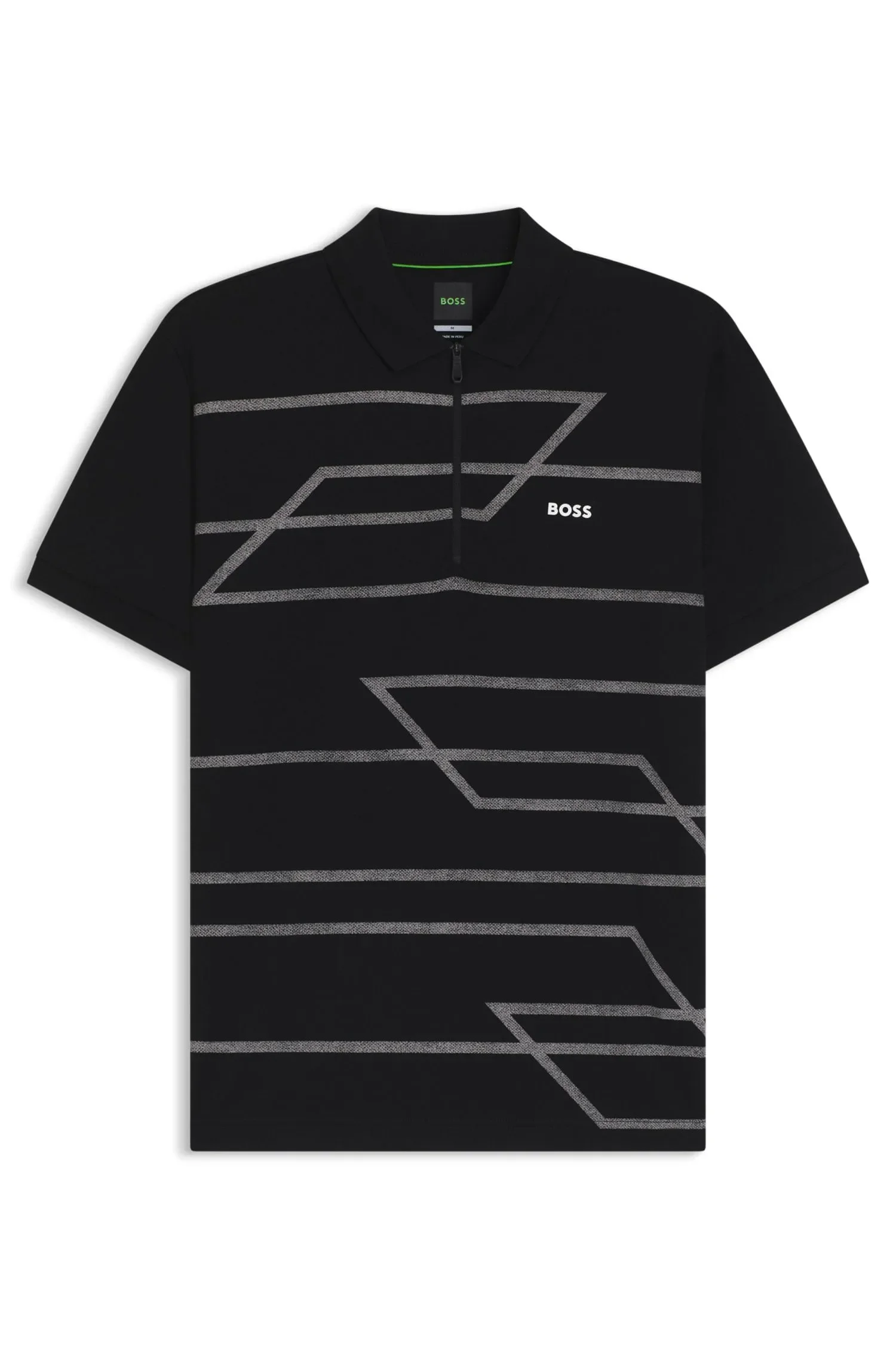 Polo Slim Fit Em Algodão Com Padrão Estampado — imagem 1